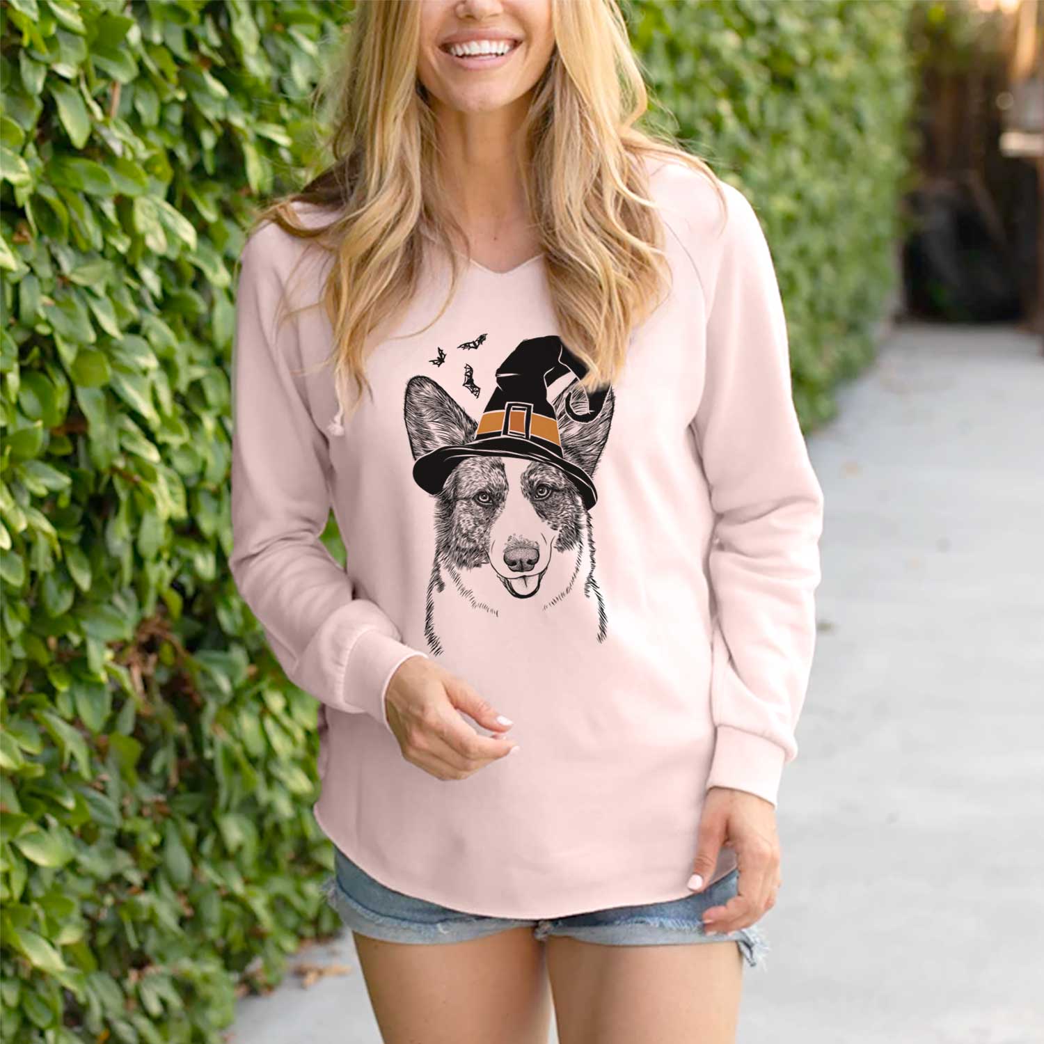 Witch Gabby the Cardigan Welsh Corgi - Cali Wave Hooded Sweatshirt