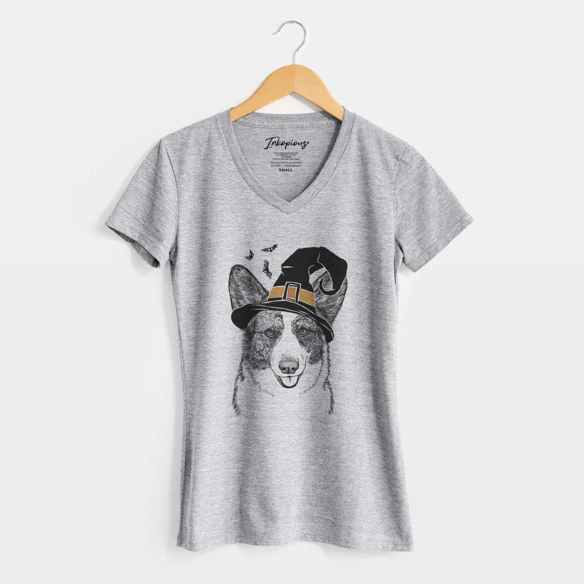 Witch Gabby the Cardigan Welsh Corgi - Women's V-neck Shirt