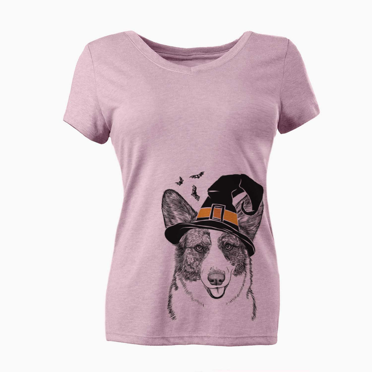 Witch Gabby the Cardigan Welsh Corgi - Women's V-neck Shirt