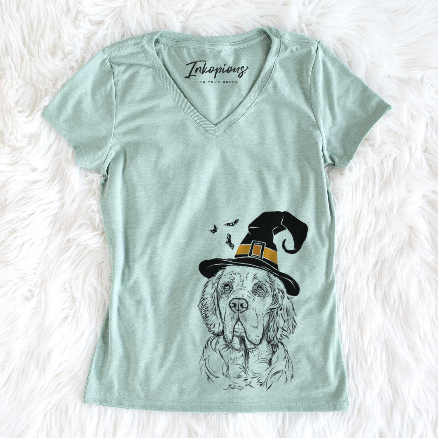Witch Gary the Clumber Spaniel - Women's V-neck Shirt