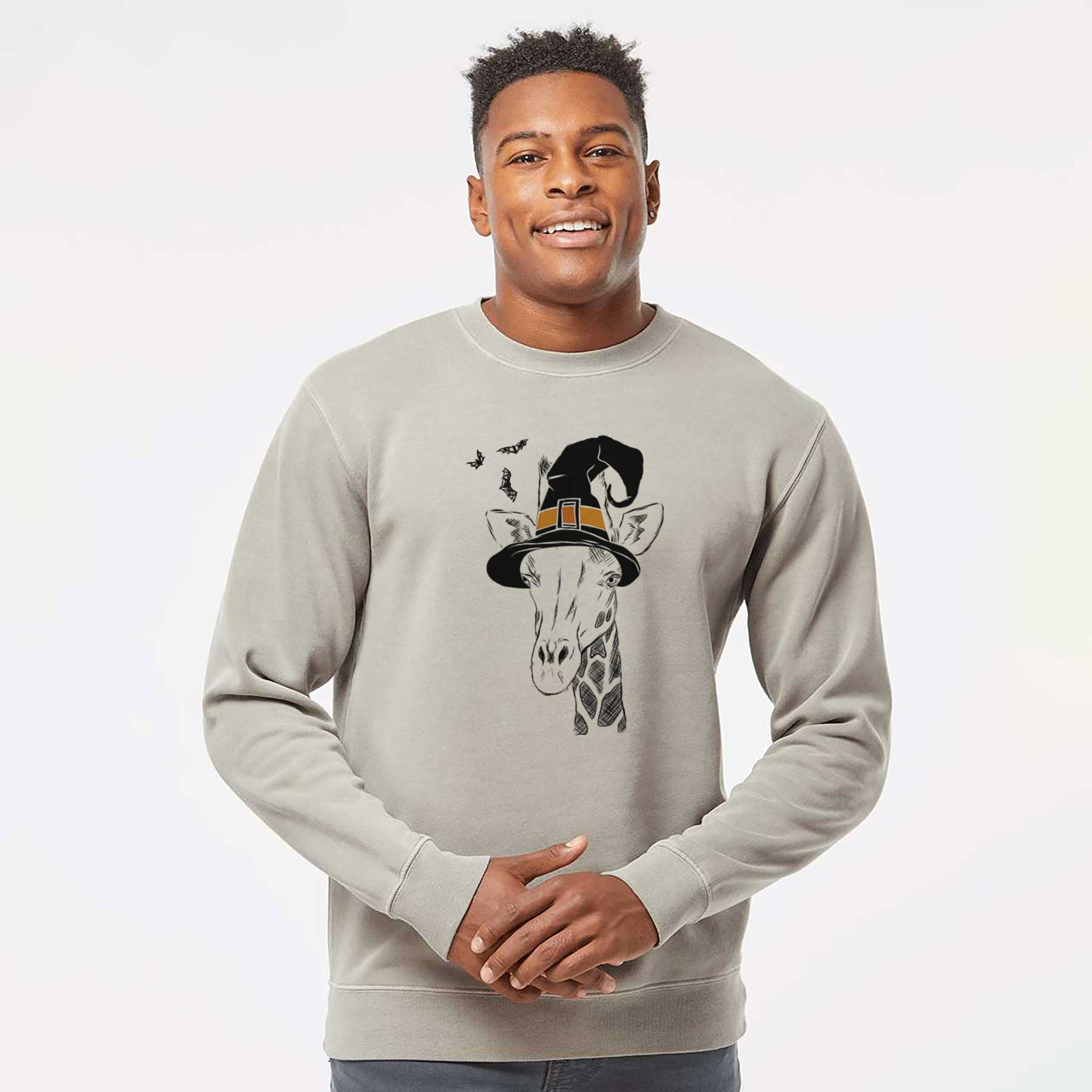 Witch Geoffrey the Giraffe - Unisex Pigment Dyed Crew Sweatshirt