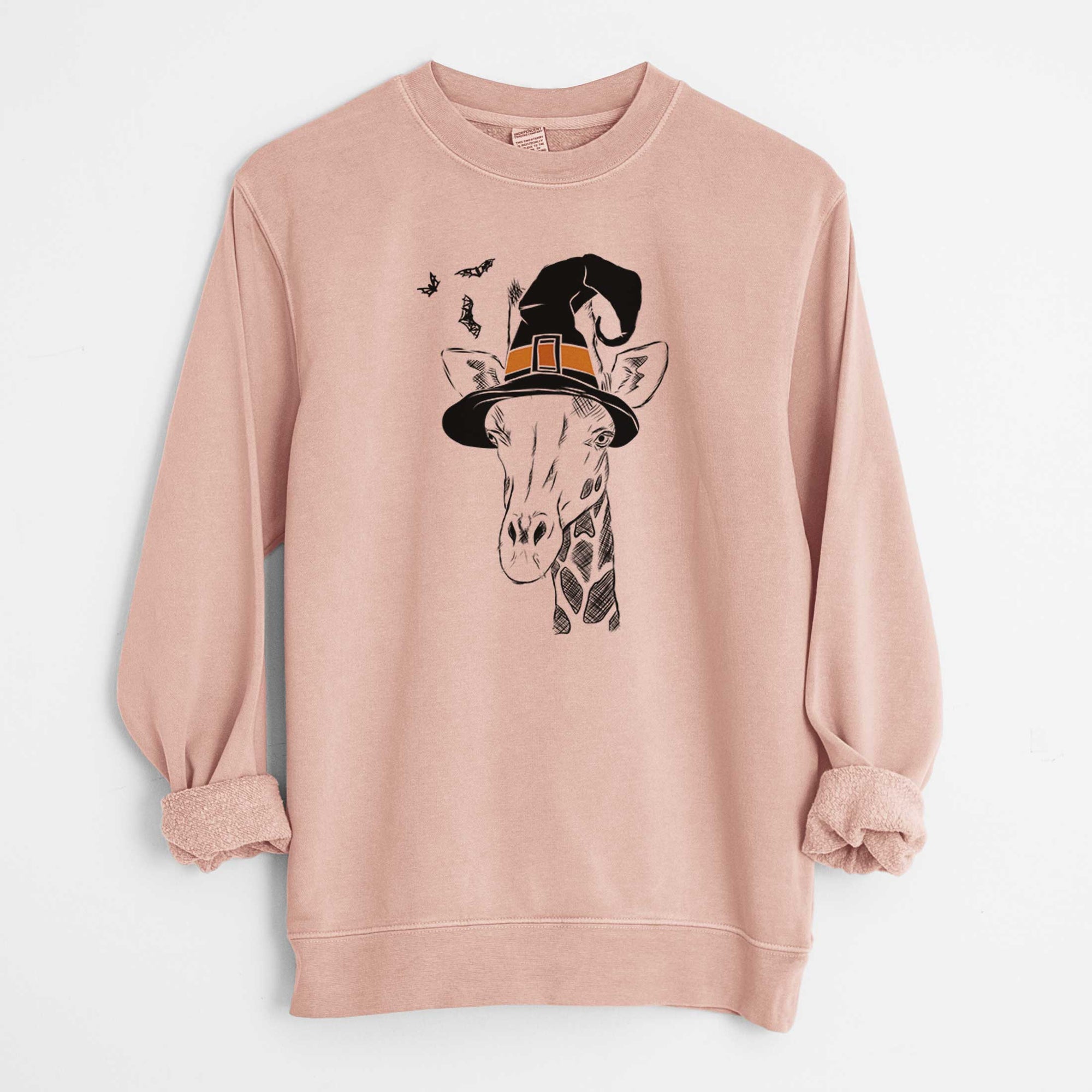 Witch Geoffrey the Giraffe - Unisex Pigment Dyed Crew Sweatshirt