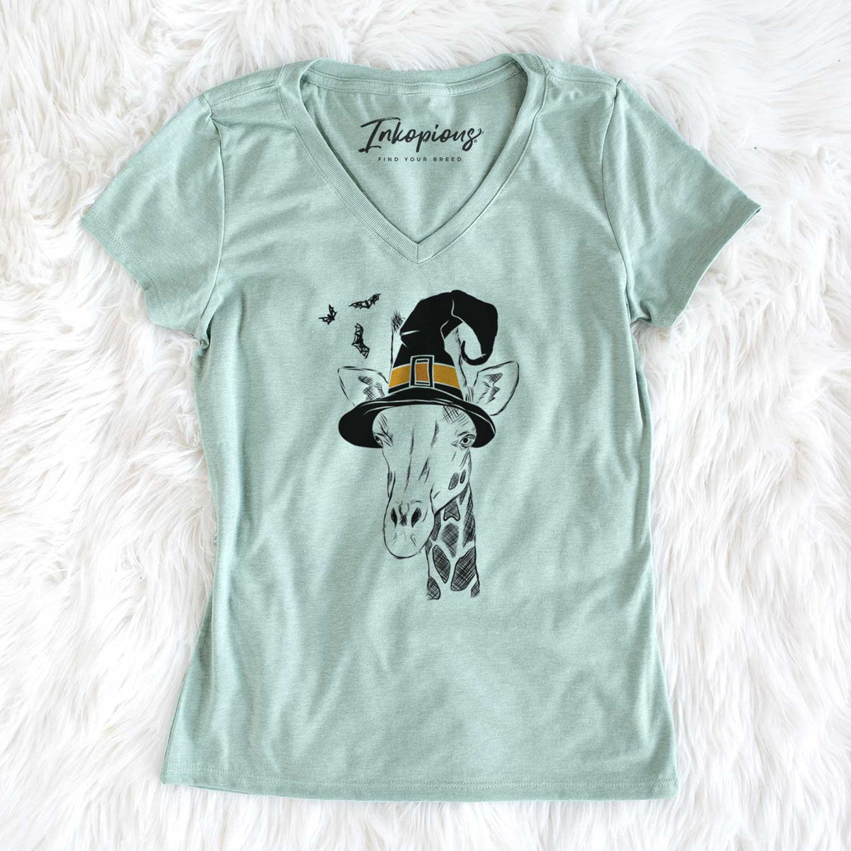 Witch Geoffrey the Giraffe - Women's V-neck Shirt