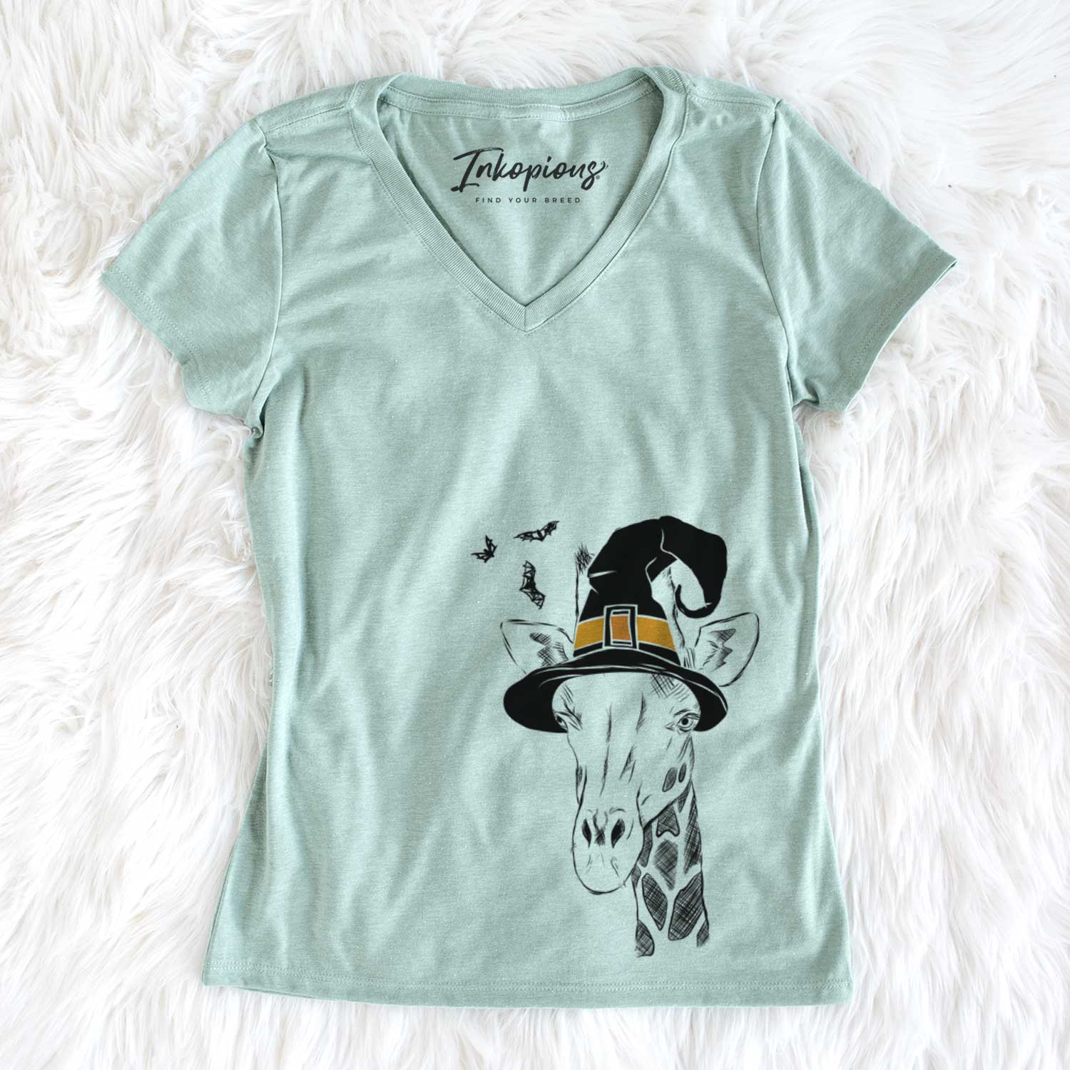 Witch Geoffrey the Giraffe - Women's V-neck Shirt