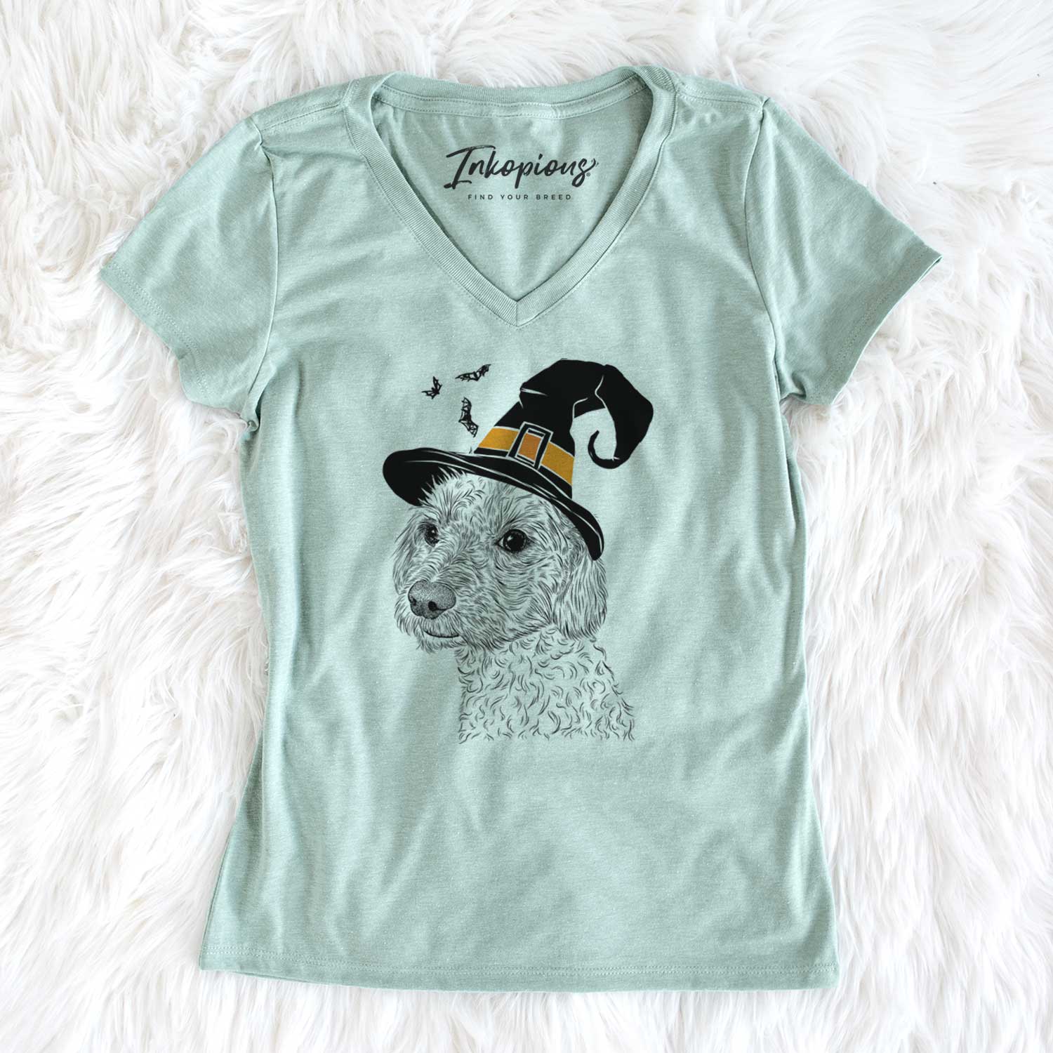 Witch Georgie Boy the Mixed Breed - Women's V-neck Shirt