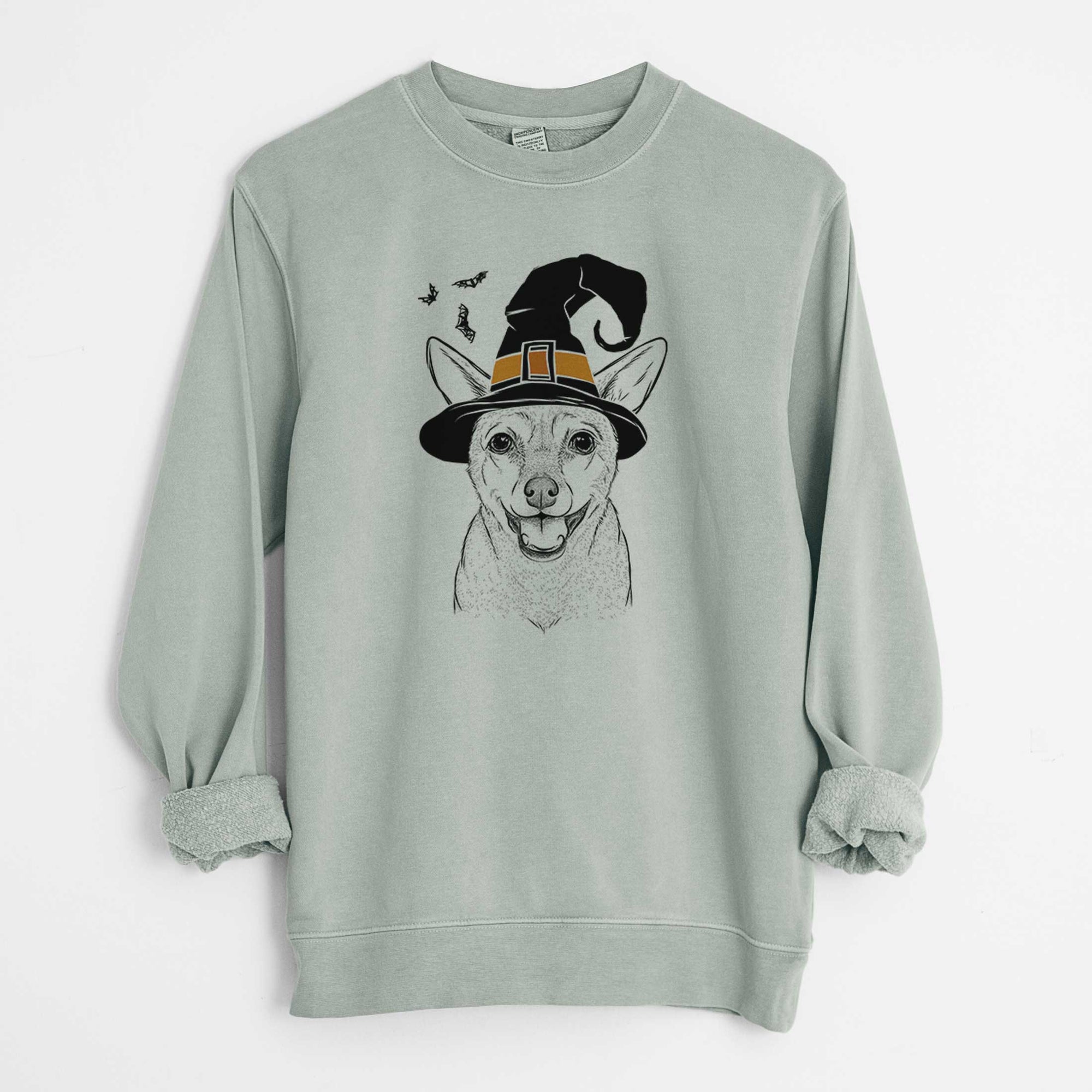 Witch Georgie the Chiweenie - Unisex Pigment Dyed Crew Sweatshirt