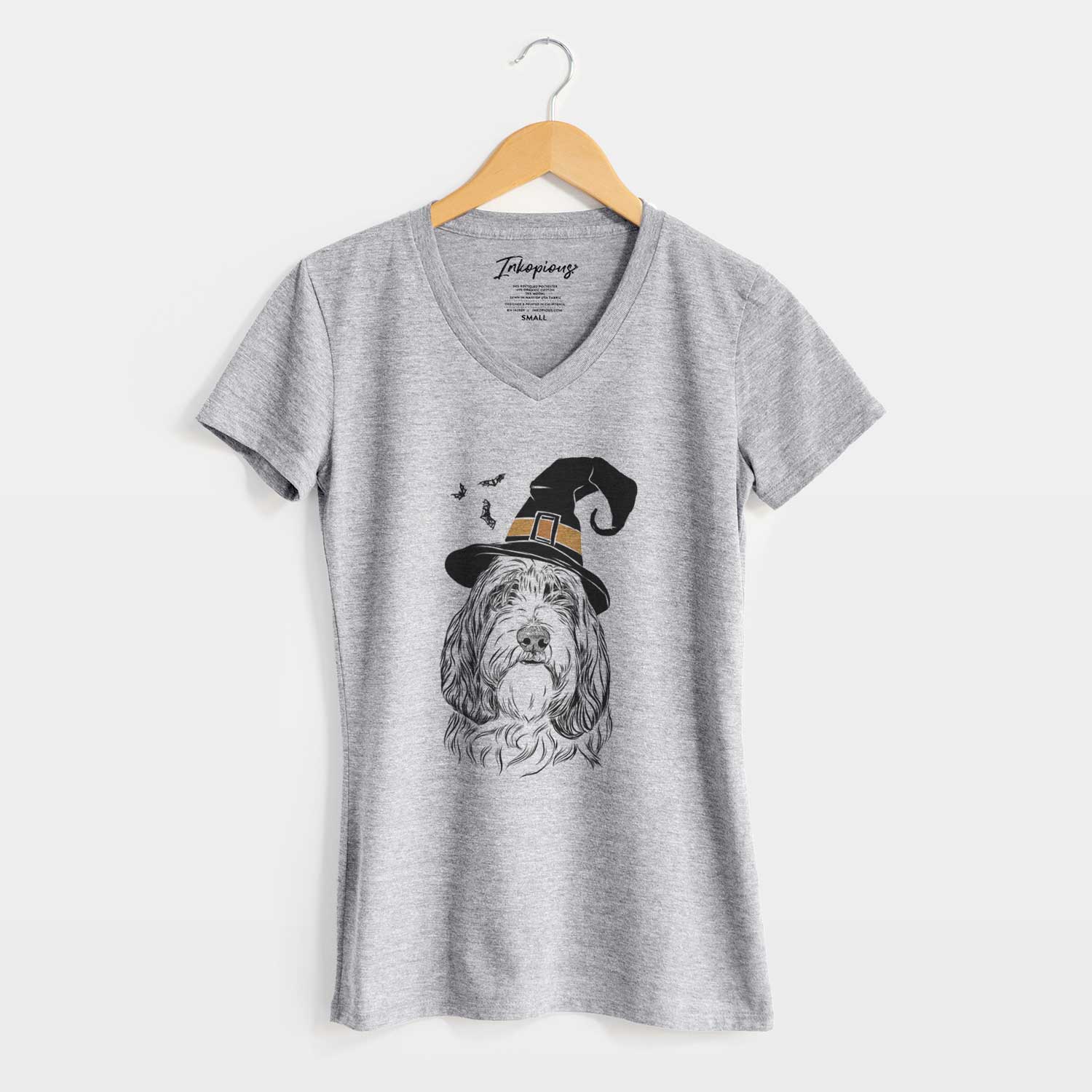 Witch Gerard the Petit Basset Griffon Vendeen - Women's V-neck Shirt