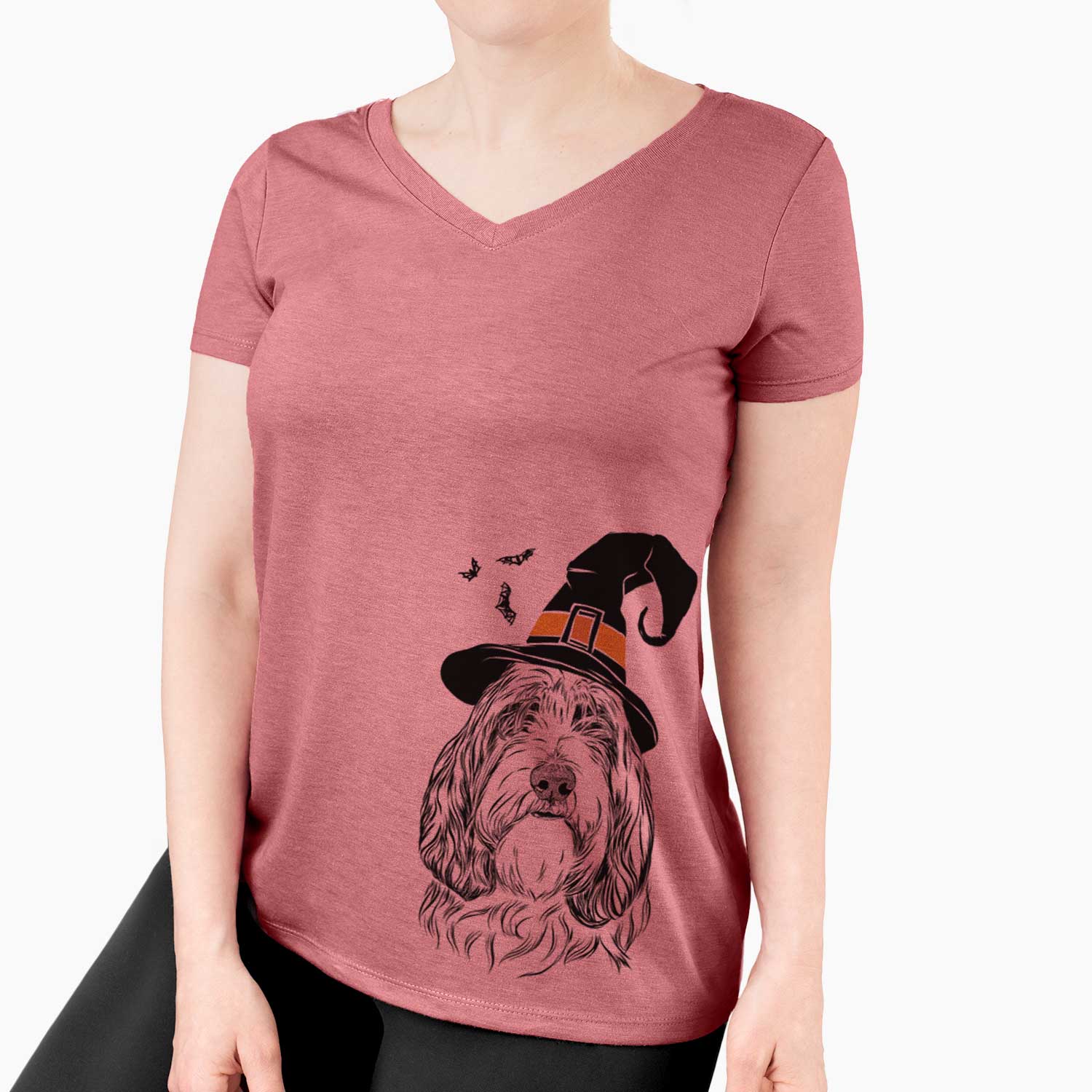 Witch Gerard the Petit Basset Griffon Vendeen - Women's V-neck Shirt