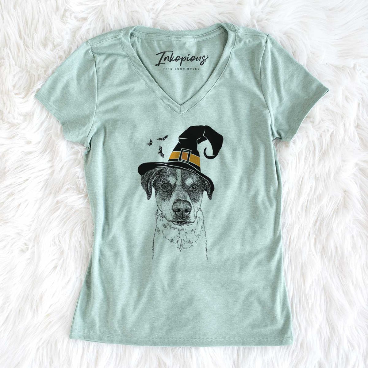 Witch Gertrude the Mixed Breed - Women's V-neck Shirt