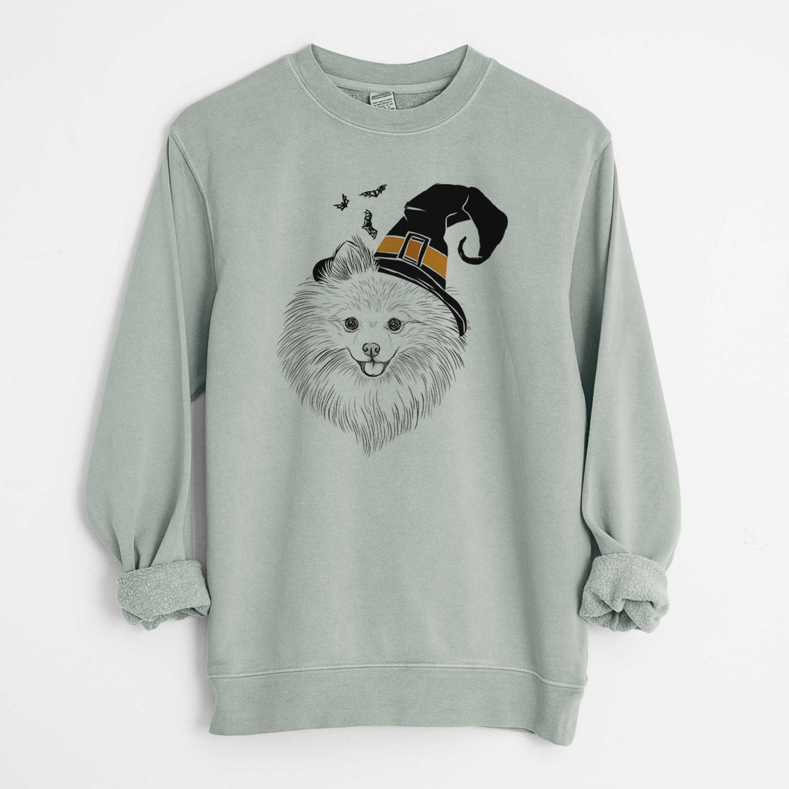 Witch GiGi the Pomeranian - Unisex Pigment Dyed Crew Sweatshirt