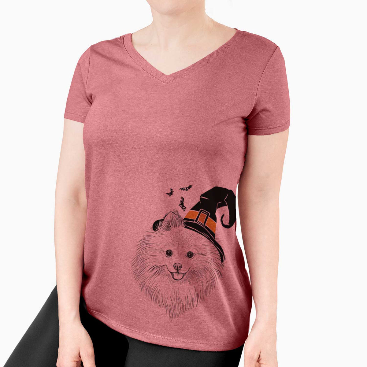 Witch GiGi the Pomeranian - Women's V-neck Shirt