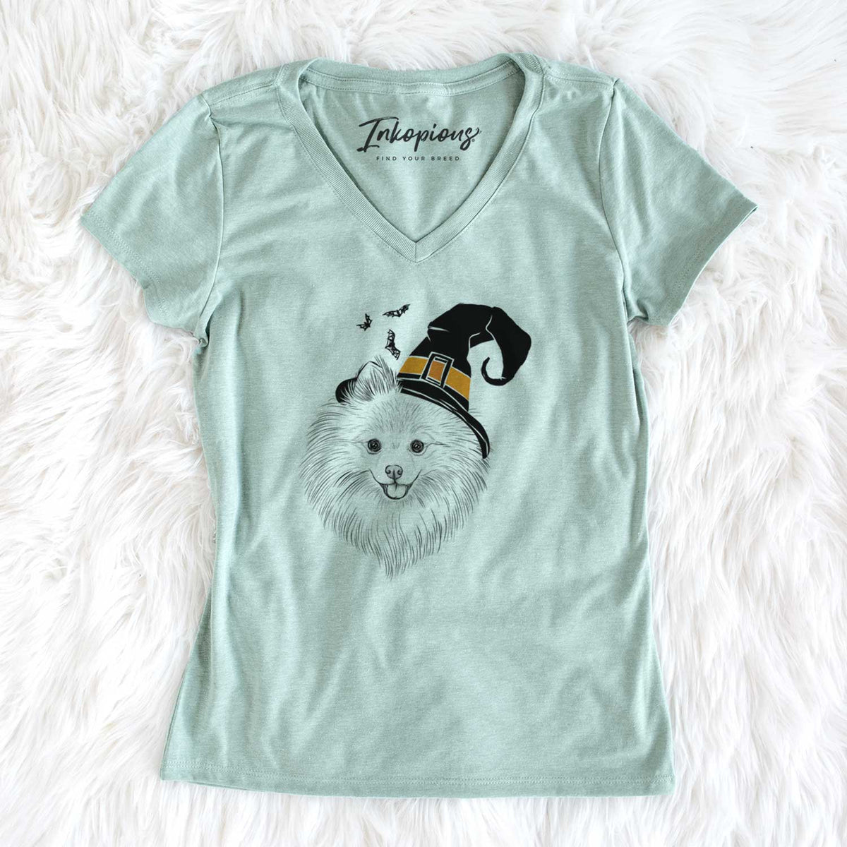 Witch GiGi the Pomeranian - Women's V-neck Shirt