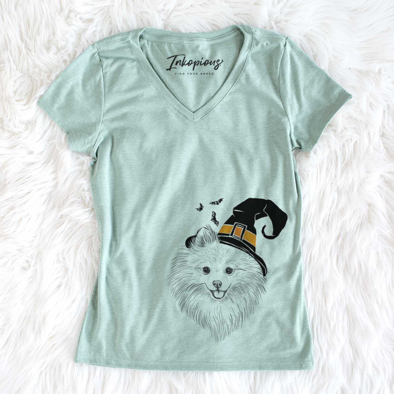 Witch GiGi the Pomeranian - Women's V-neck Shirt
