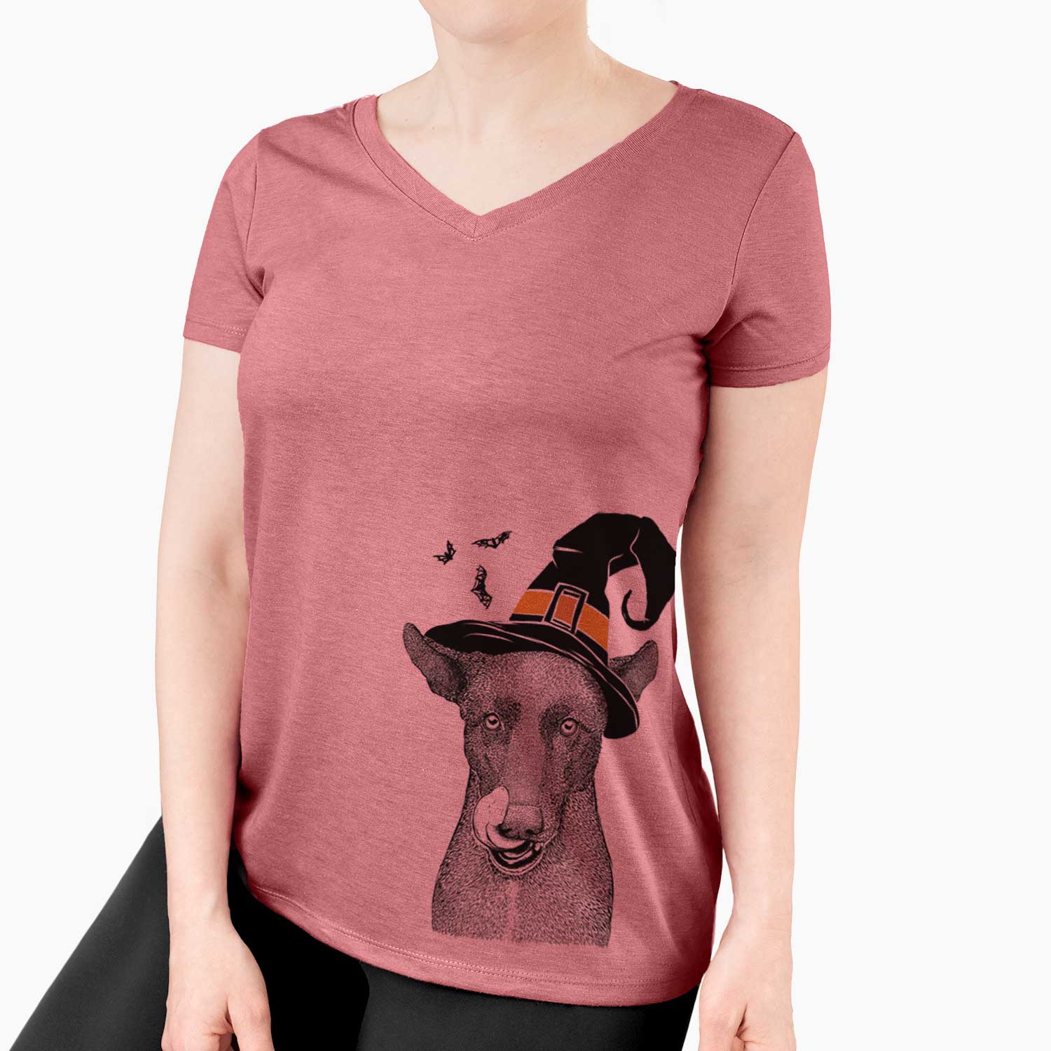 Witch Gidget the Mexican Street Dog - Women's V-neck Shirt