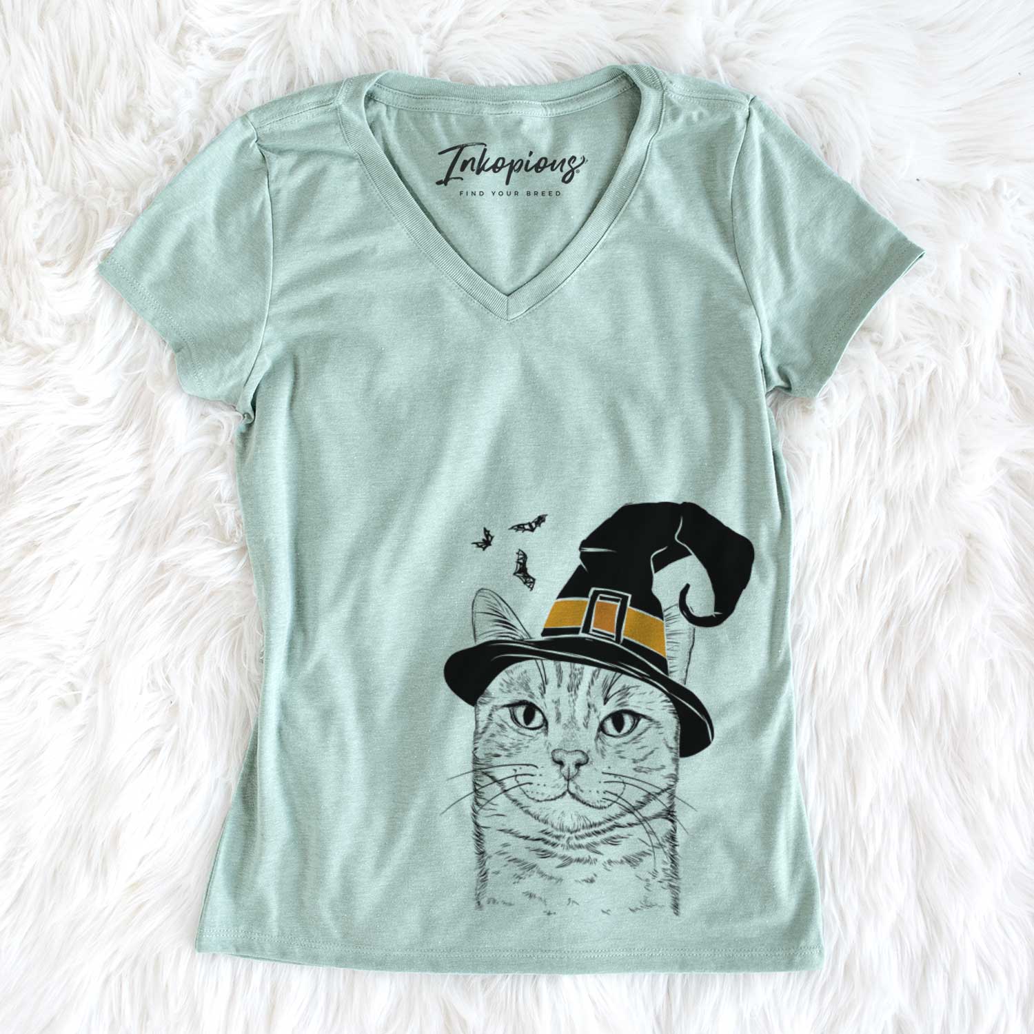 Witch Ginger Tom the Tabby Cat - Women's V-neck Shirt