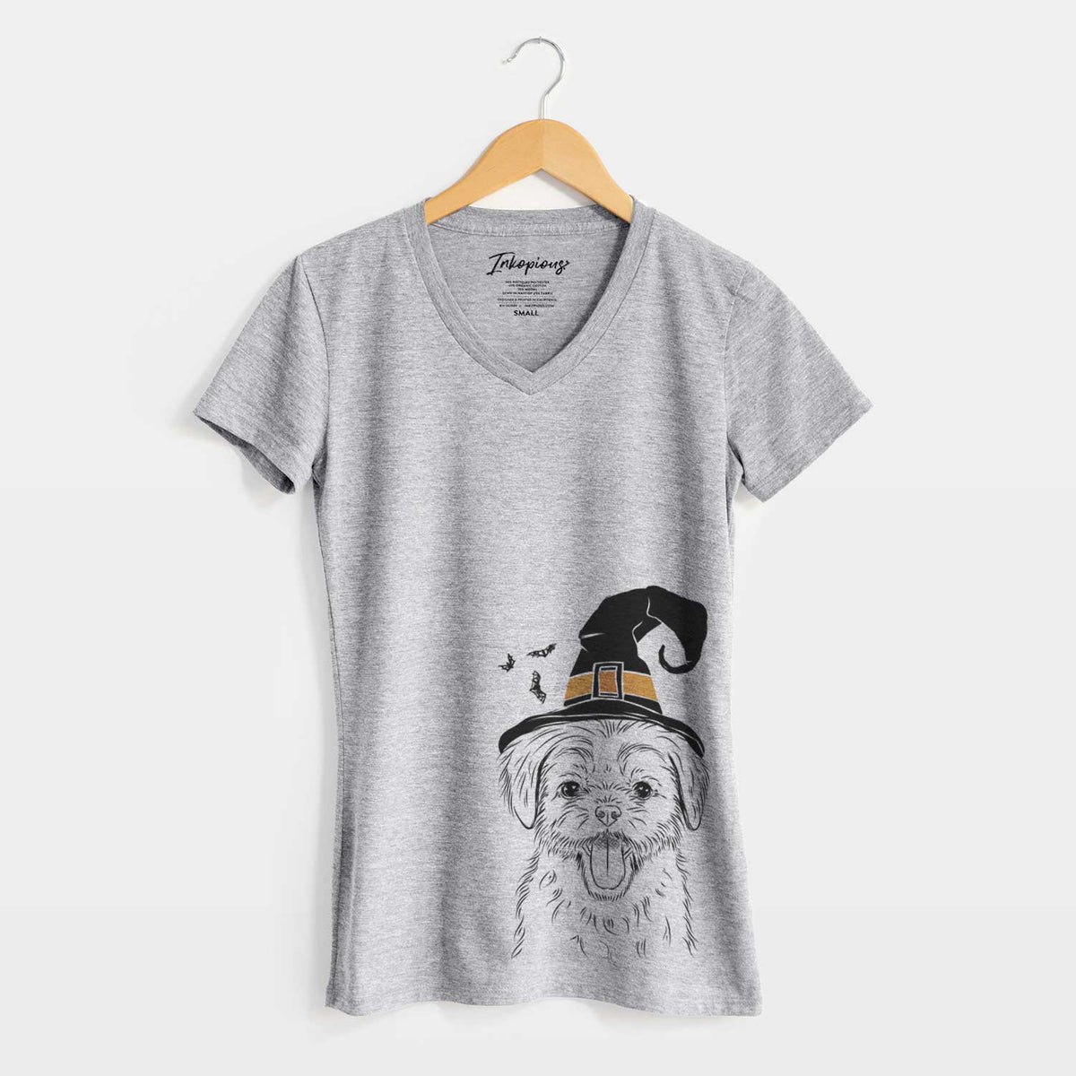 Witch Gizmo the Maltese - Women's V-neck Shirt