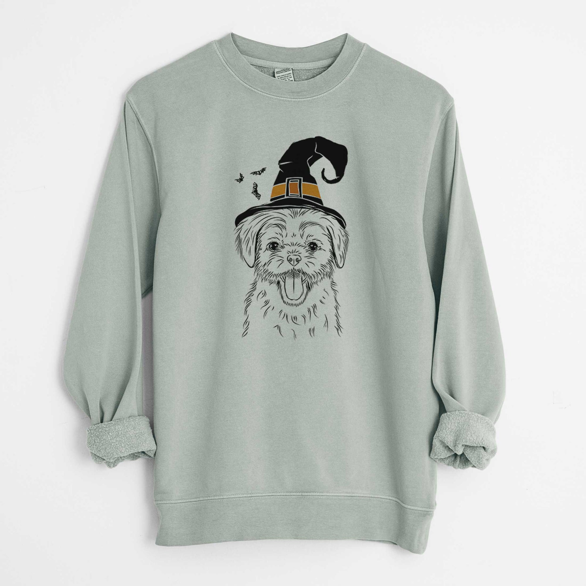 Witch Gizmo the Maltese - Unisex Pigment Dyed Crew Sweatshirt