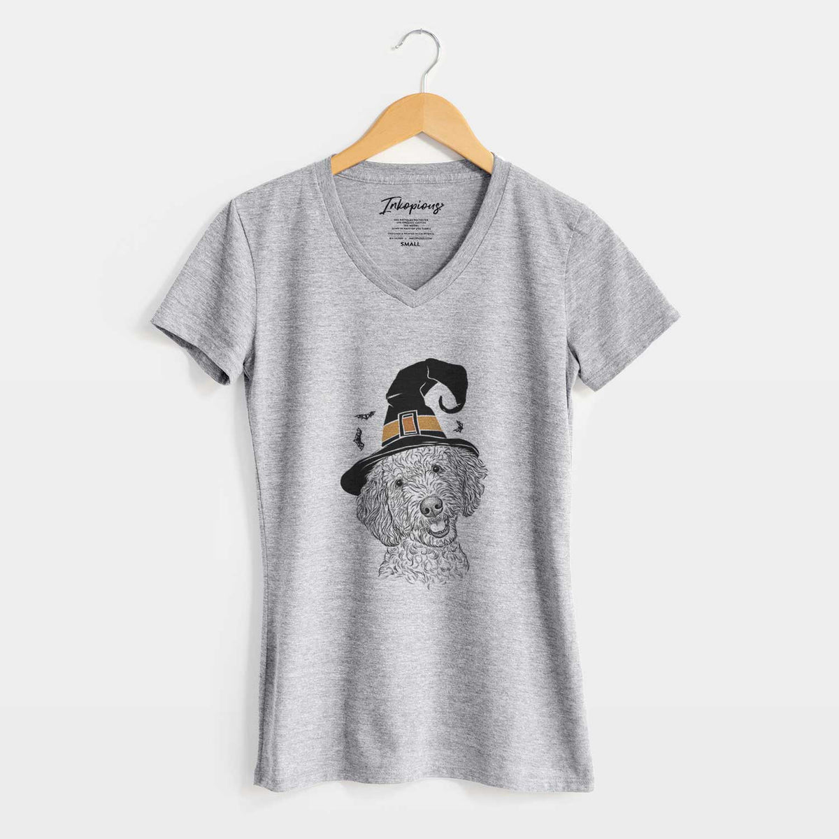 Witch Gizmo the Goldendoodle - Women's V-neck Shirt