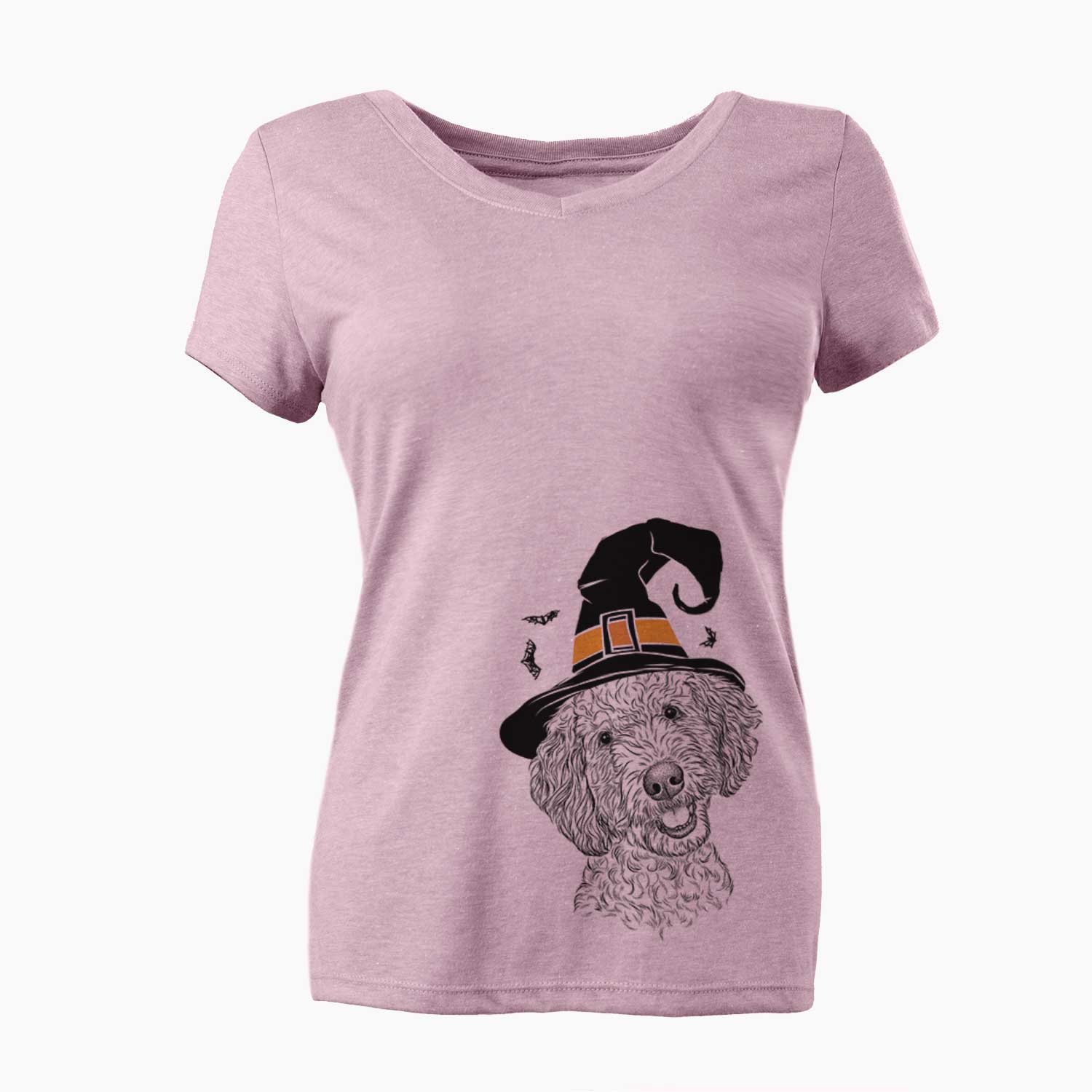 Witch Gizmo the Goldendoodle - Women's V-neck Shirt