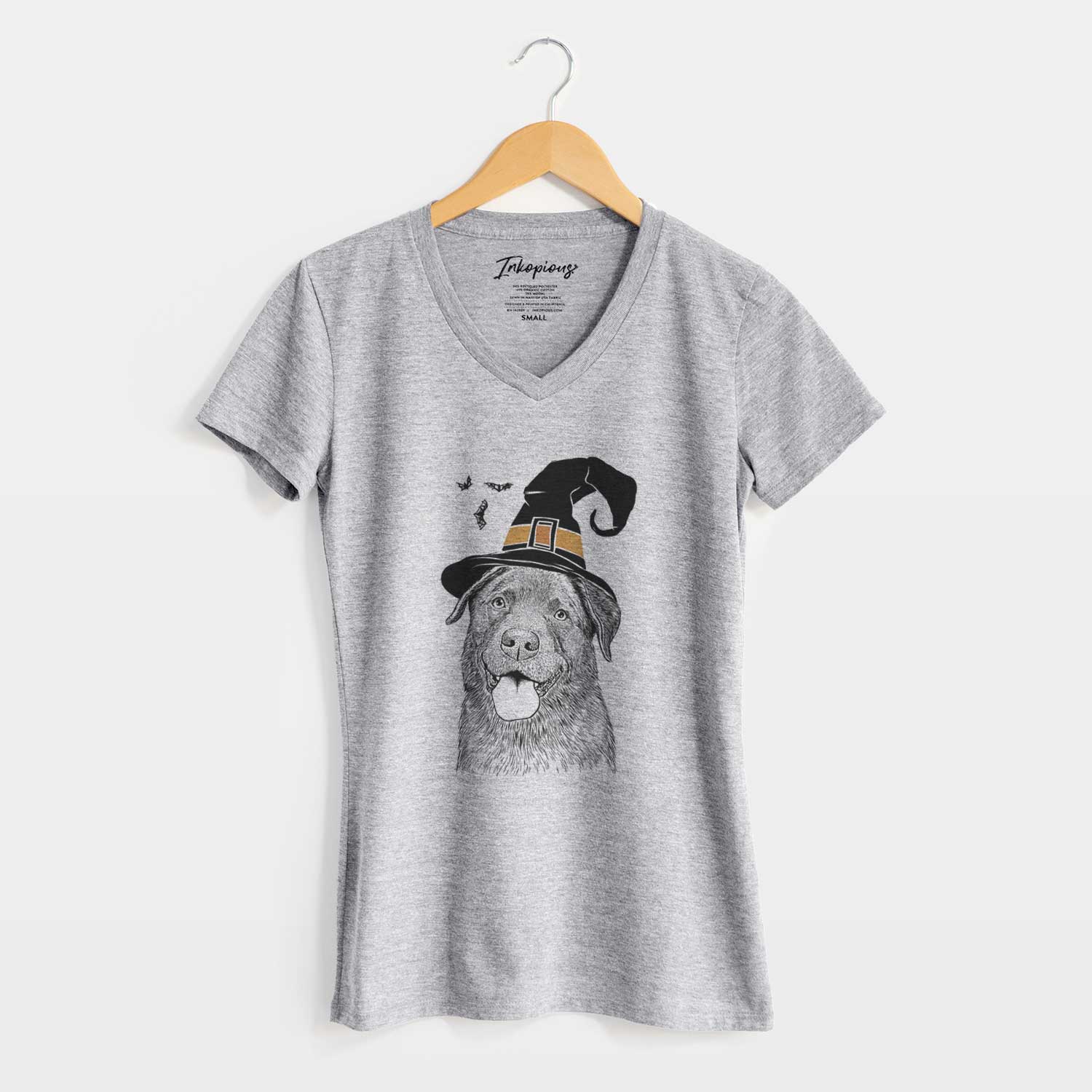 Witch Gonzo the Chocolate Lab - Women's V-neck Shirt