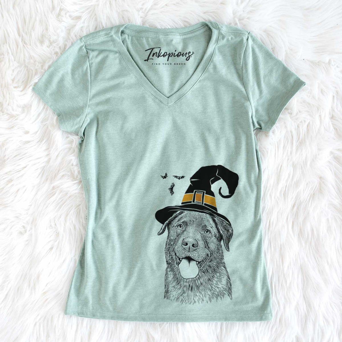 Witch Gonzo the Chocolate Lab - Women&#39;s V-neck Shirt