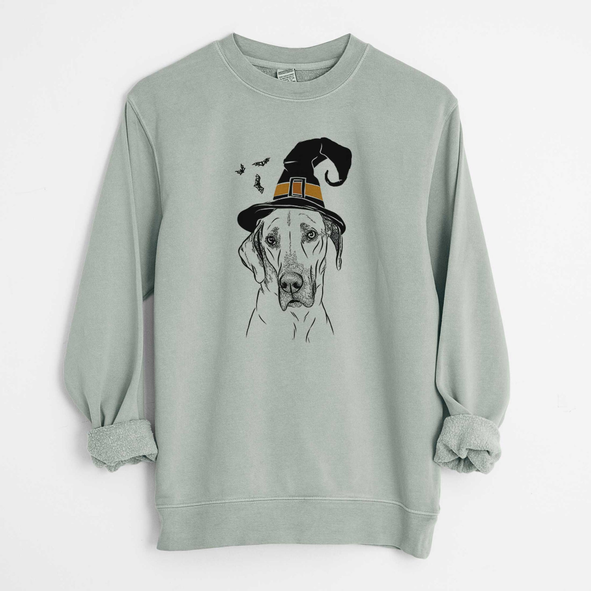 Witch Gracie the Great Dane - Unisex Pigment Dyed Crew Sweatshirt