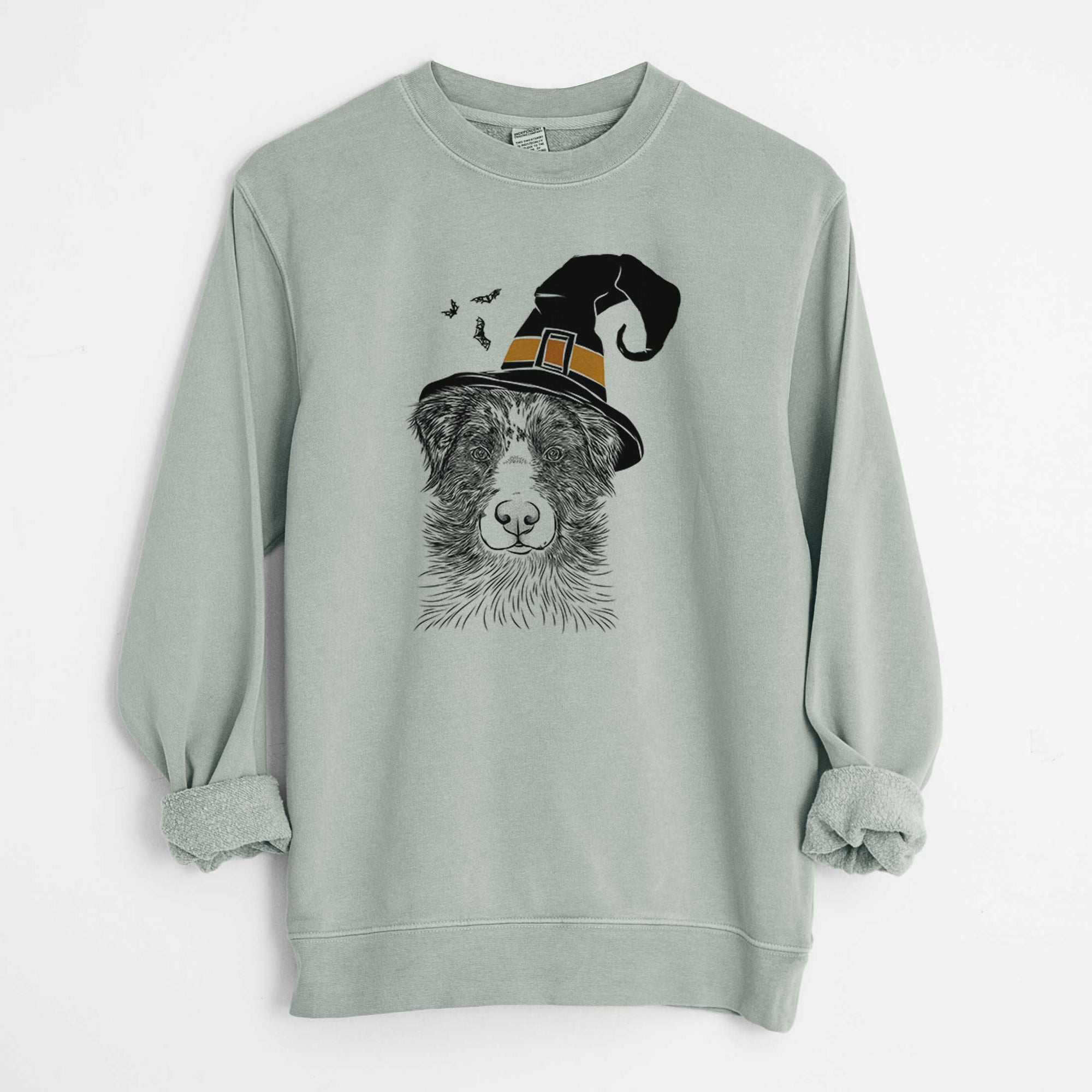 Witch Gram the Australian Shepherd - Unisex Pigment Dyed Crew Sweatshirt