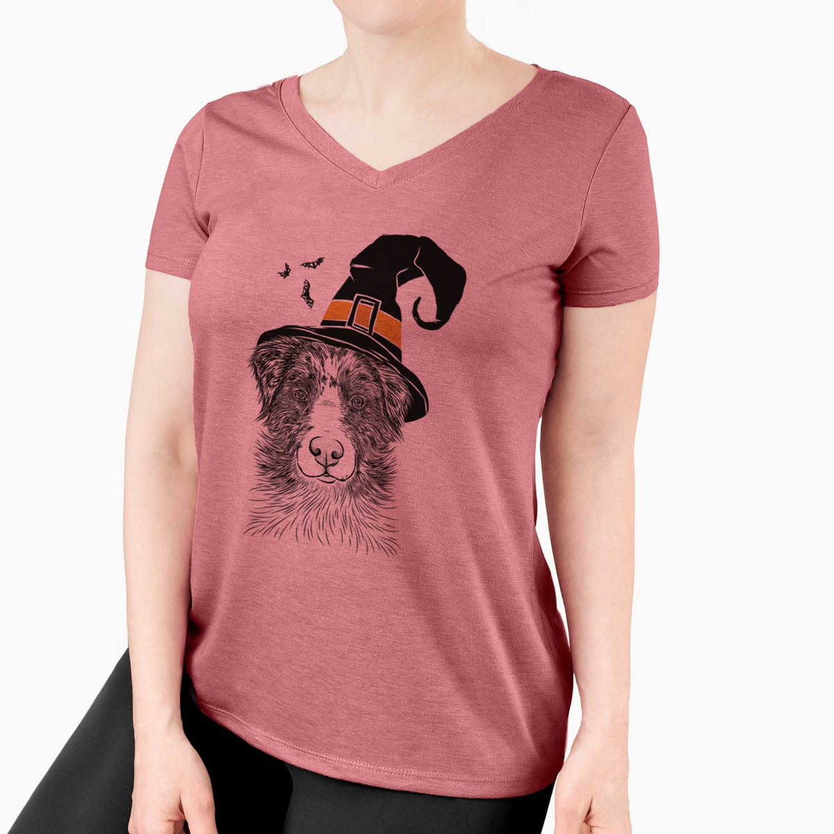Witch Gram the Australian Shepherd - Women's V-neck Shirt