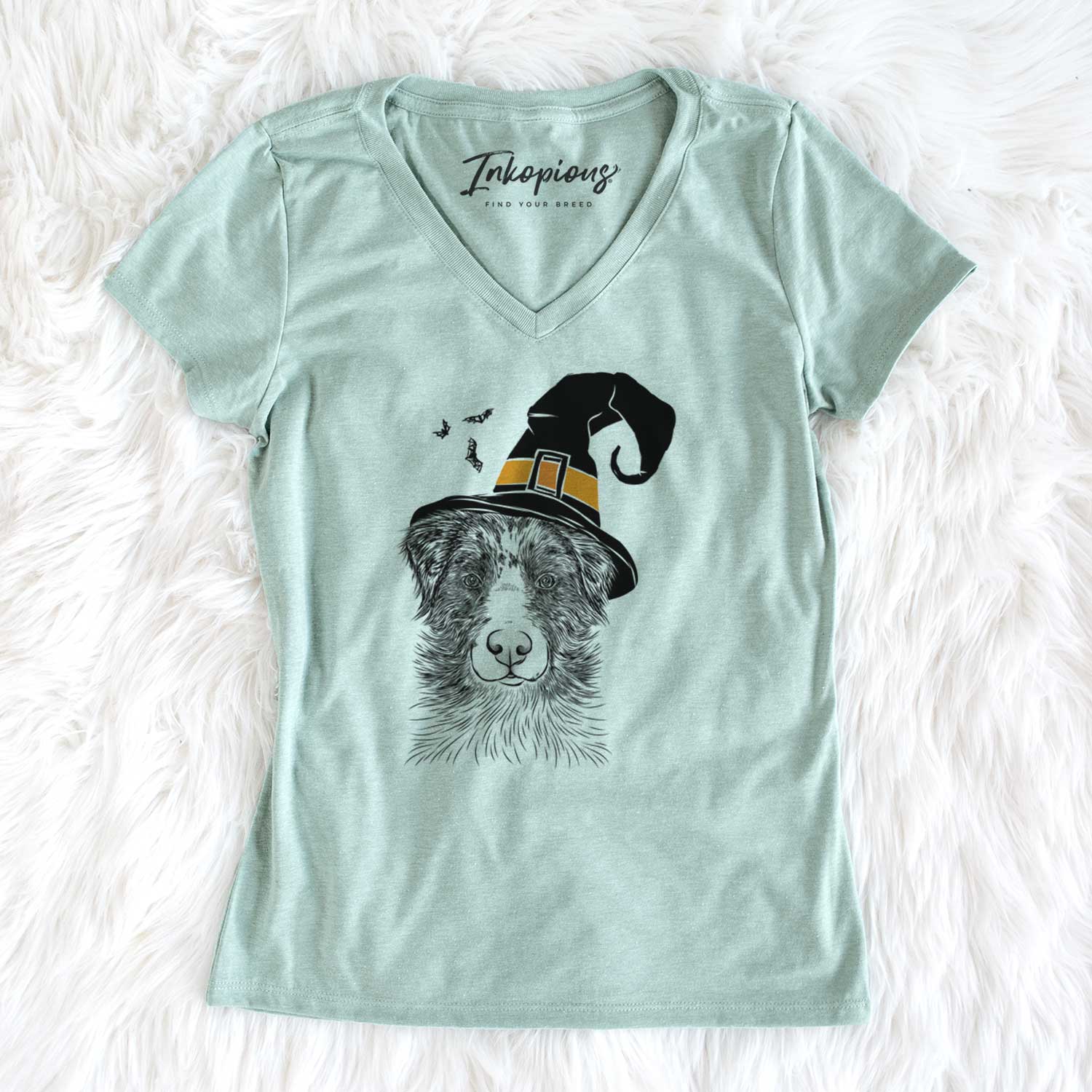 Witch Gram the Australian Shepherd - Women's V-neck Shirt