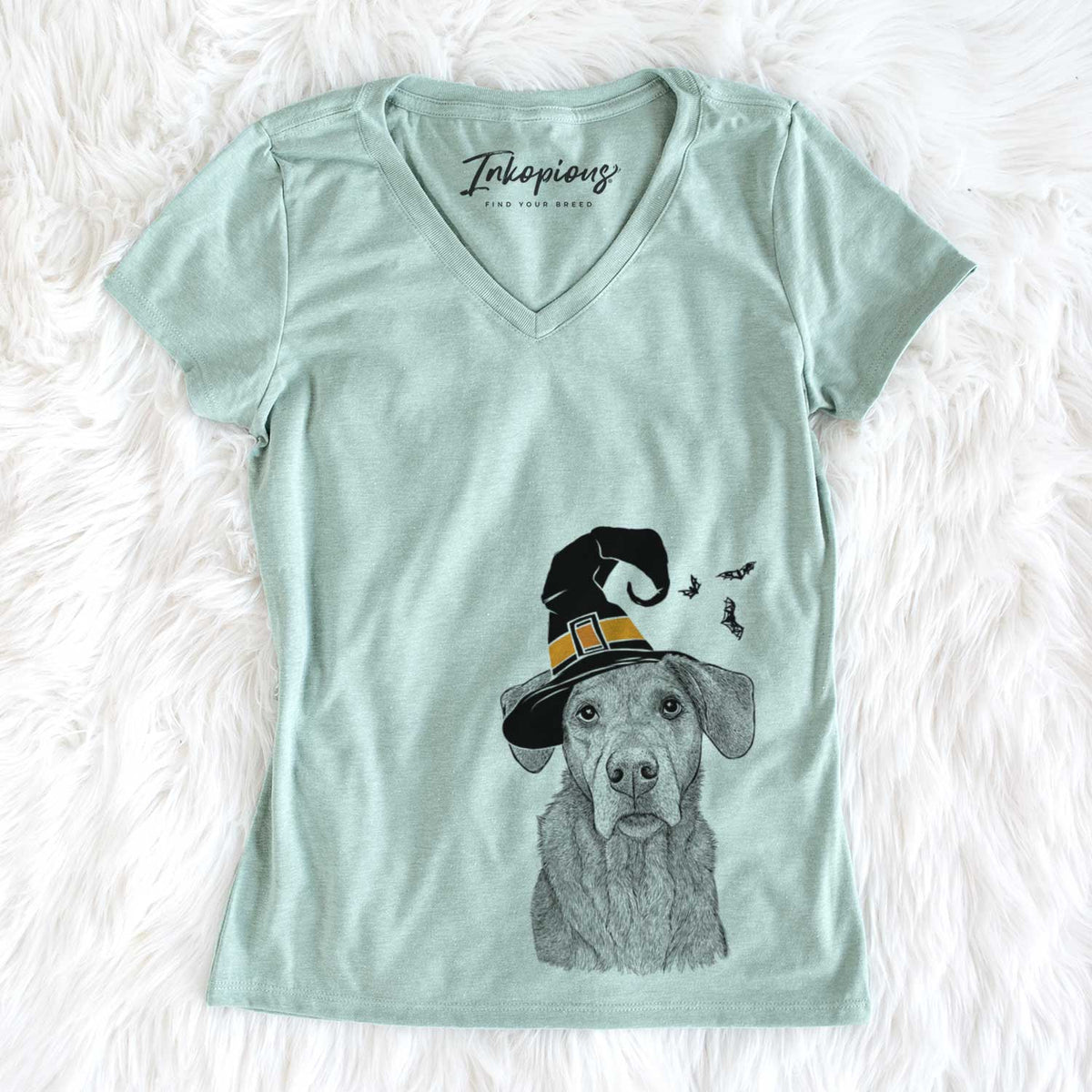 Witch Gravy the Plott Hound Beagle Mix - Women&#39;s V-neck Shirt