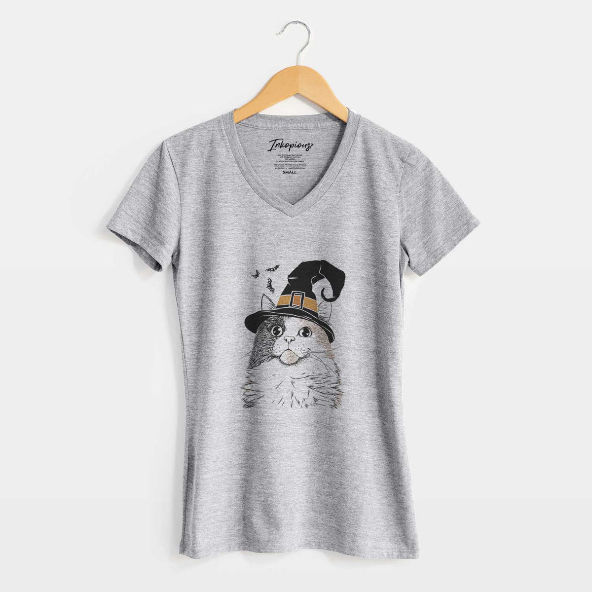 Witch Greta the Calico Cat - Women's V-neck Shirt