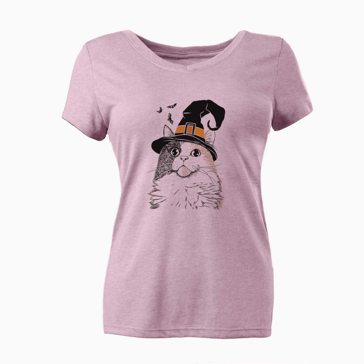 Witch Greta the Calico Cat - Women's V-neck Shirt