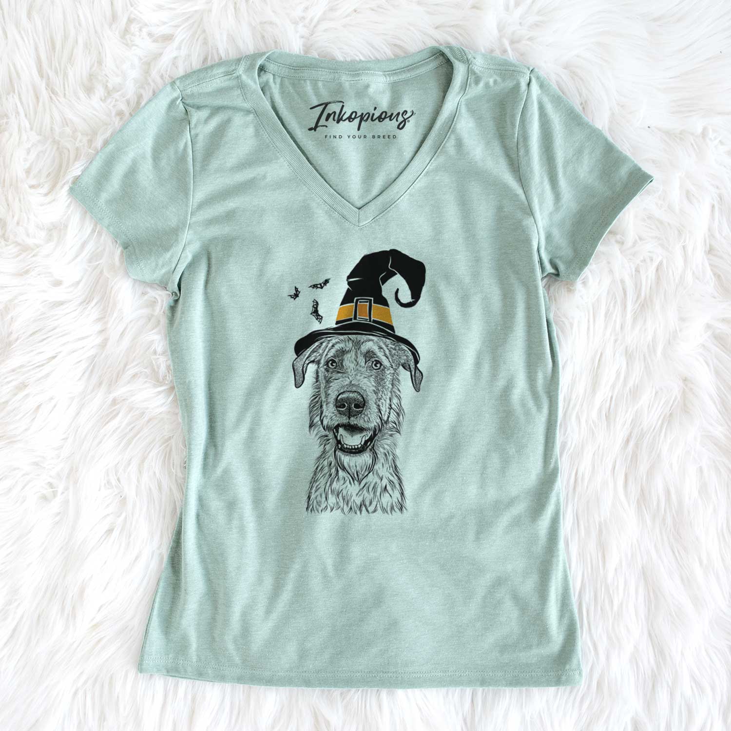 Witch Griffin the Irish Wolfhound - Women's V-neck Shirt