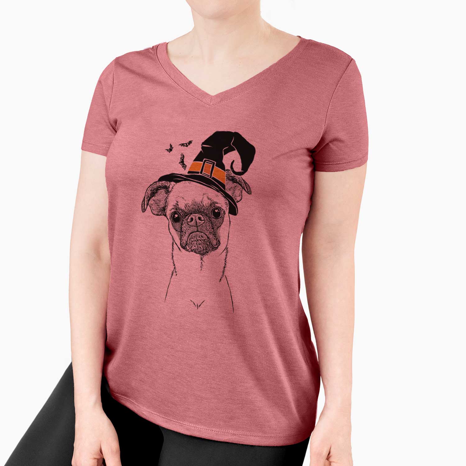 Witch Groot the Brussels Griffon - Women's V-neck Shirt