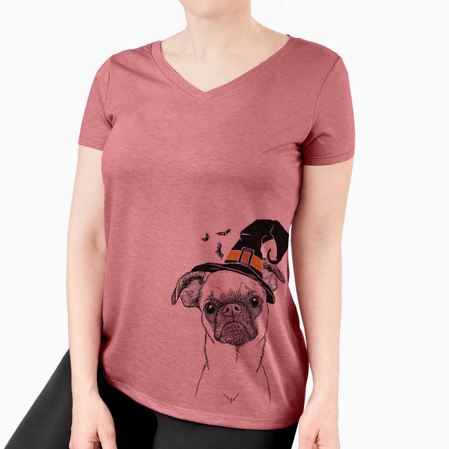 Witch Groot the Brussels Griffon - Women's V-neck Shirt