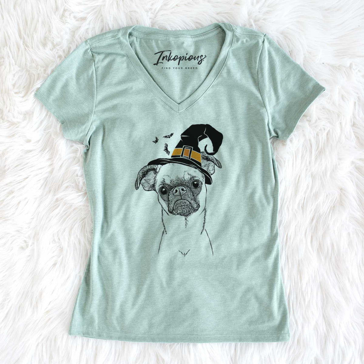 Witch Groot the Brussels Griffon - Women's V-neck Shirt