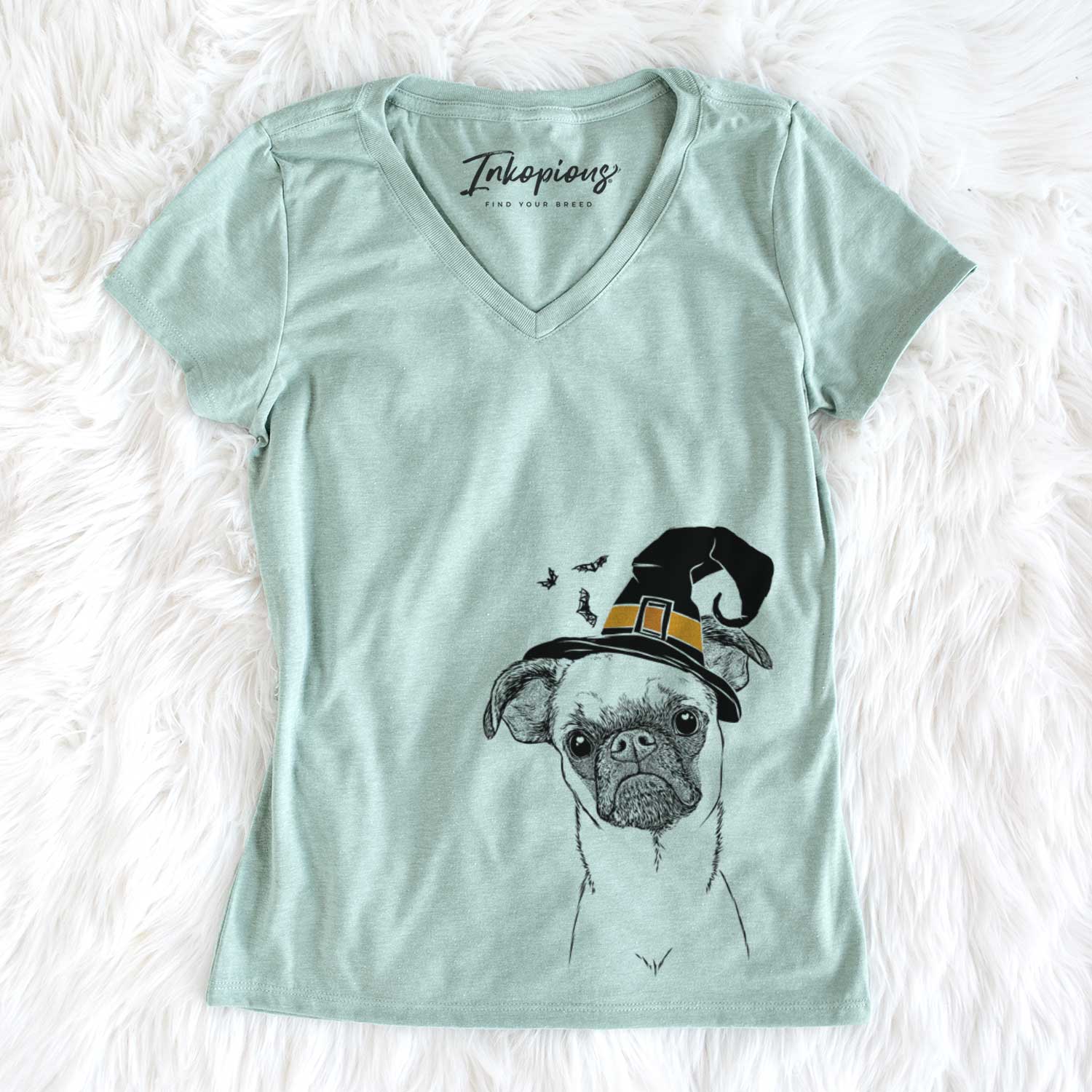 Witch Groot the Brussels Griffon - Women's V-neck Shirt