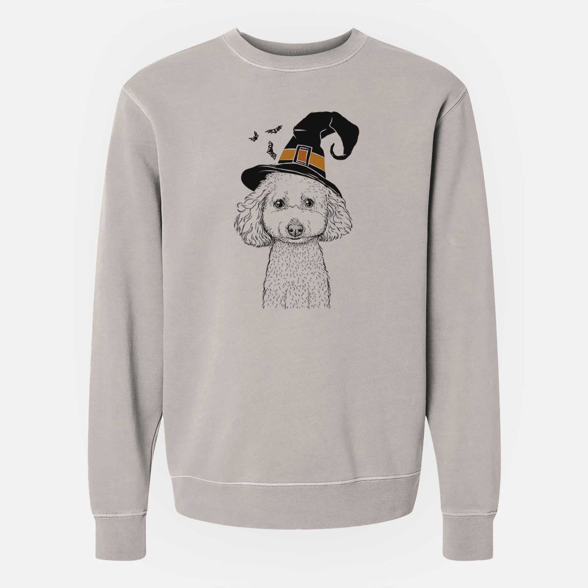 Witch Guinness the Toy Poodle Mix - Unisex Pigment Dyed Crew Sweatshirt