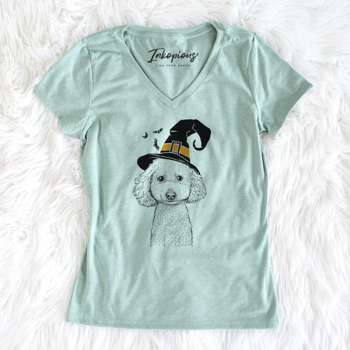 Witch Guinness the Toy Poodle Mix - Women's V-neck Shirt