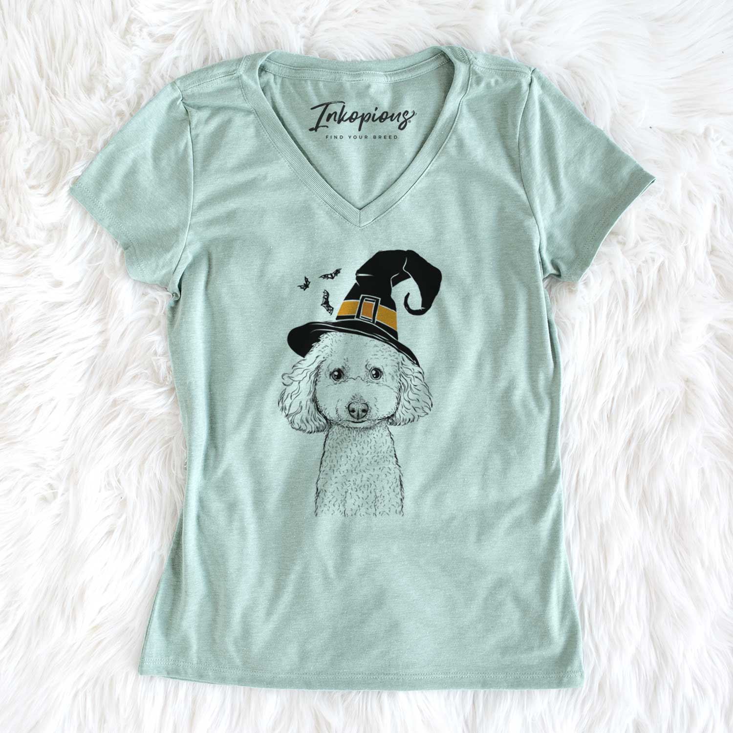 Witch Guinness the Toy Poodle Mix - Women's V-neck Shirt