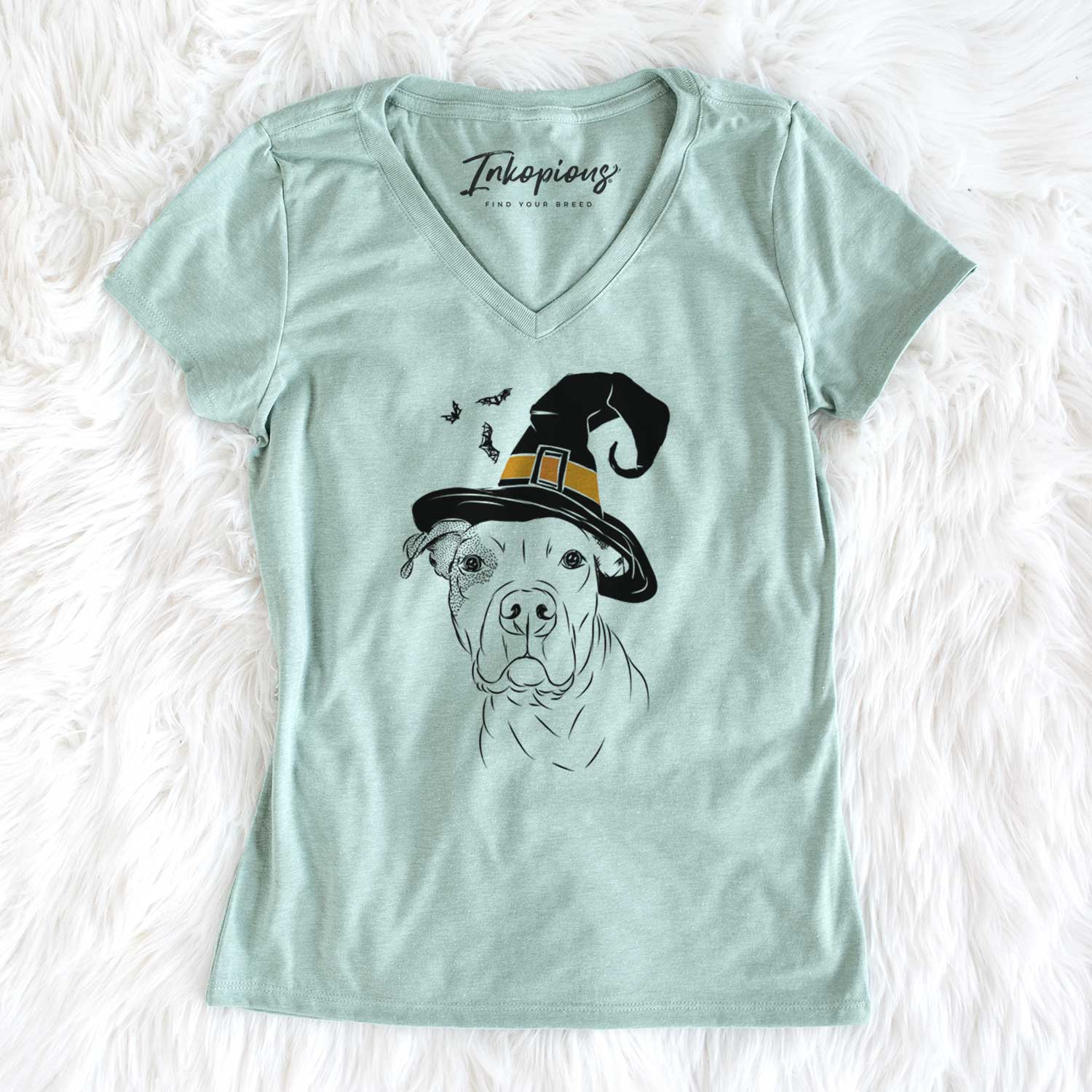 Witch Gummy the Pitbull - Women's V-neck Shirt