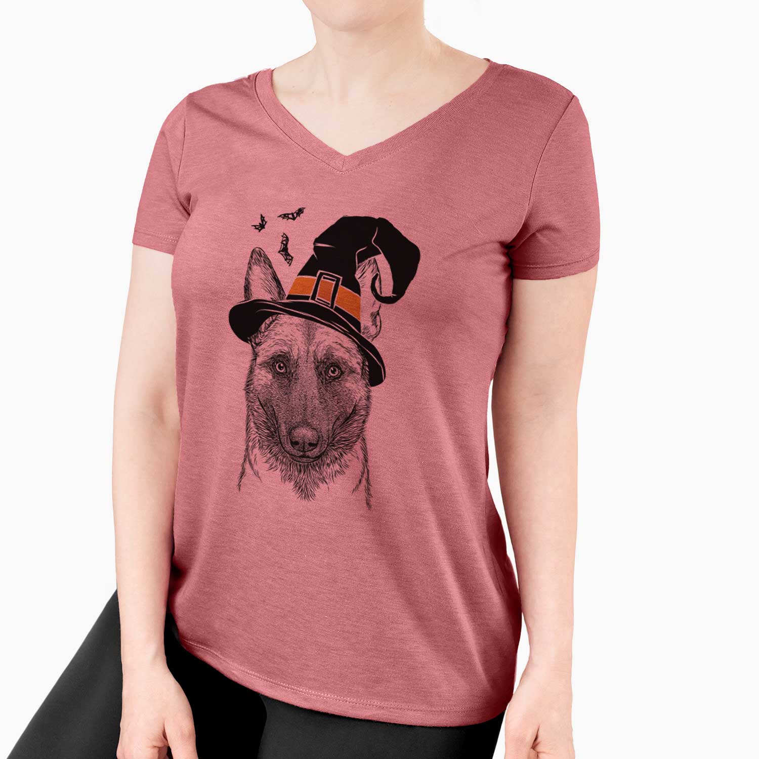 Witch Gunther the Belgian Malinois - Women's V-neck Shirt