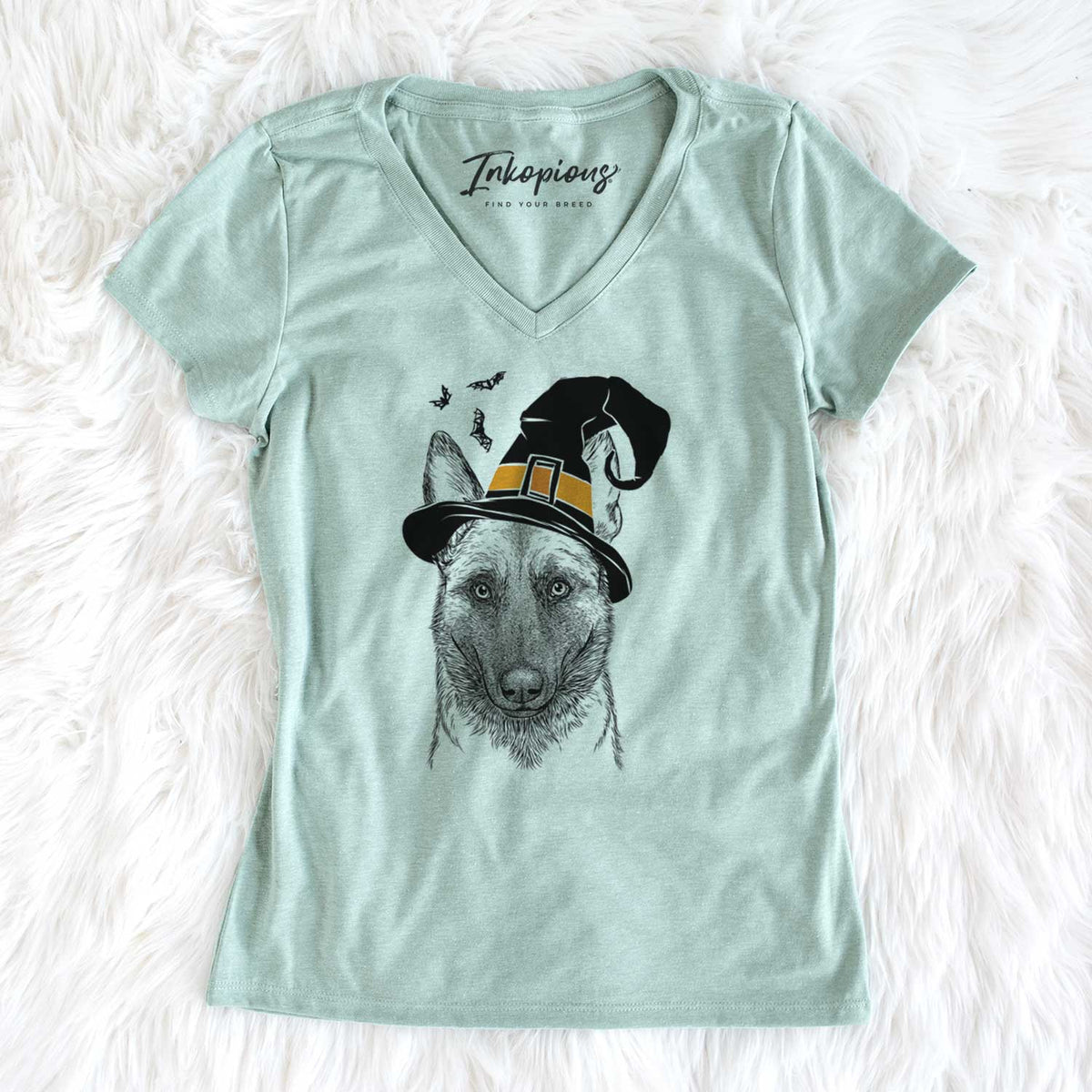 Witch Gunther the Belgian Malinois - Women's V-neck Shirt