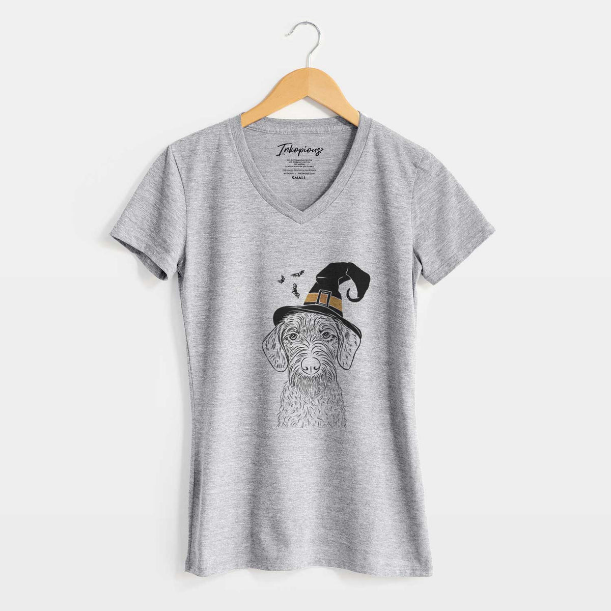 Witch Gus the German Wirehaired Pointer - Women's V-neck Shirt
