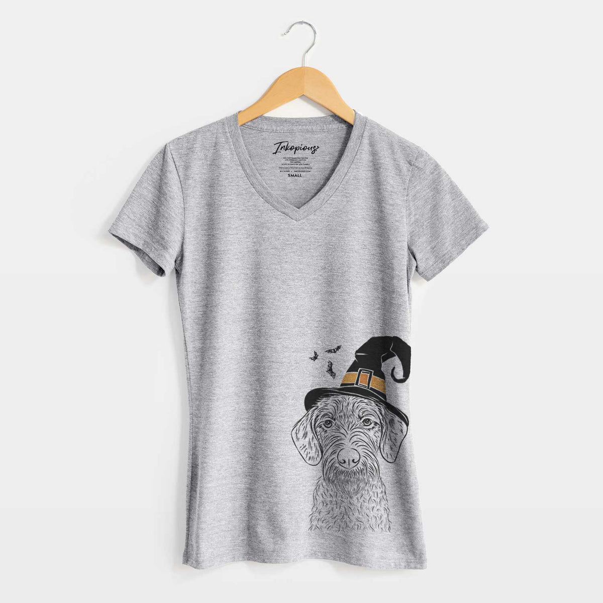 Witch Gus the German Wirehaired Pointer - Women's V-neck Shirt