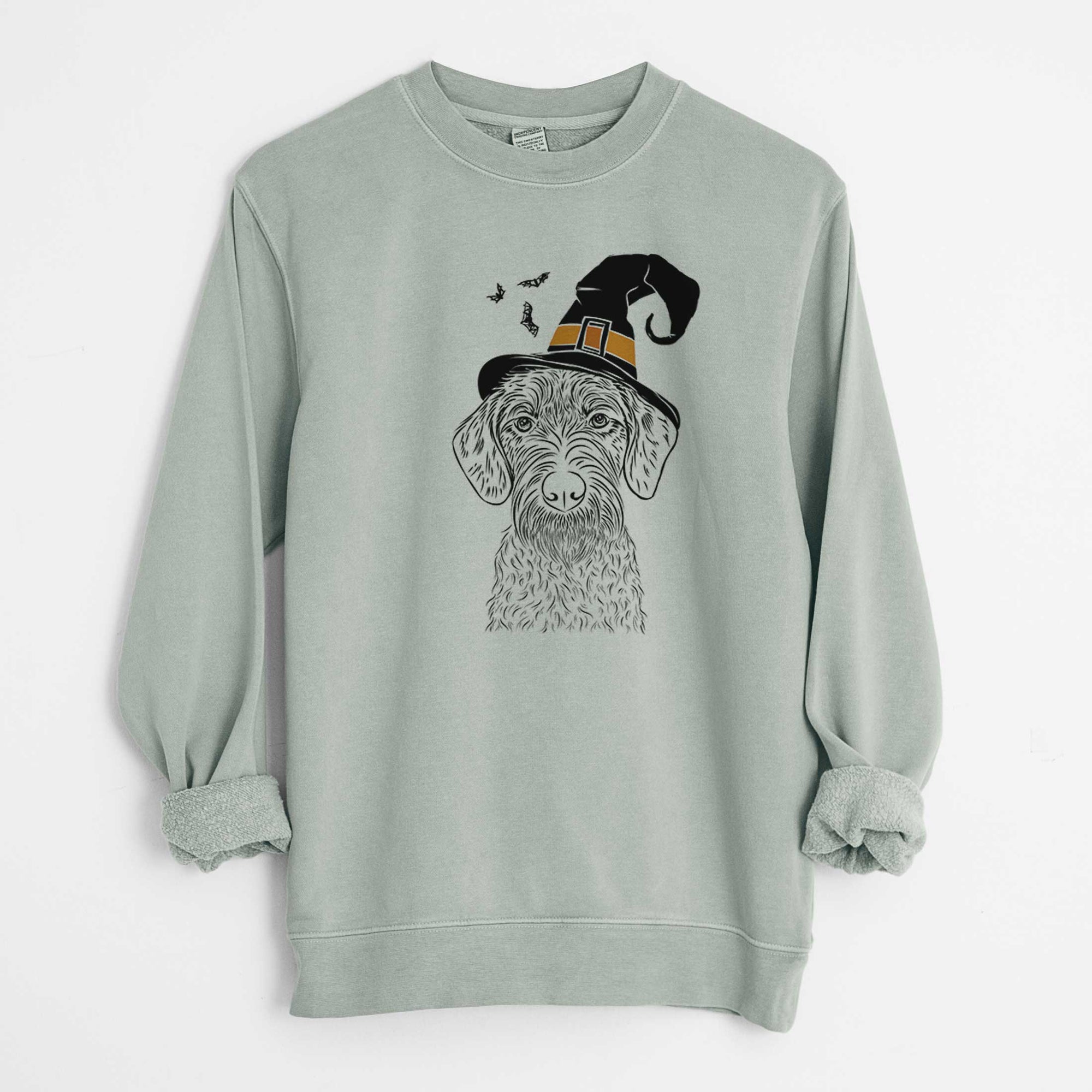 Witch Gus the German Wirehaired Pointer - Unisex Pigment Dyed Crew Sweatshirt