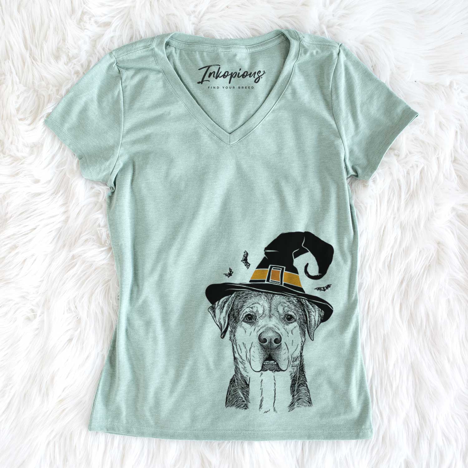 Witch Gus the Rottweiler Mix - Women's V-neck Shirt