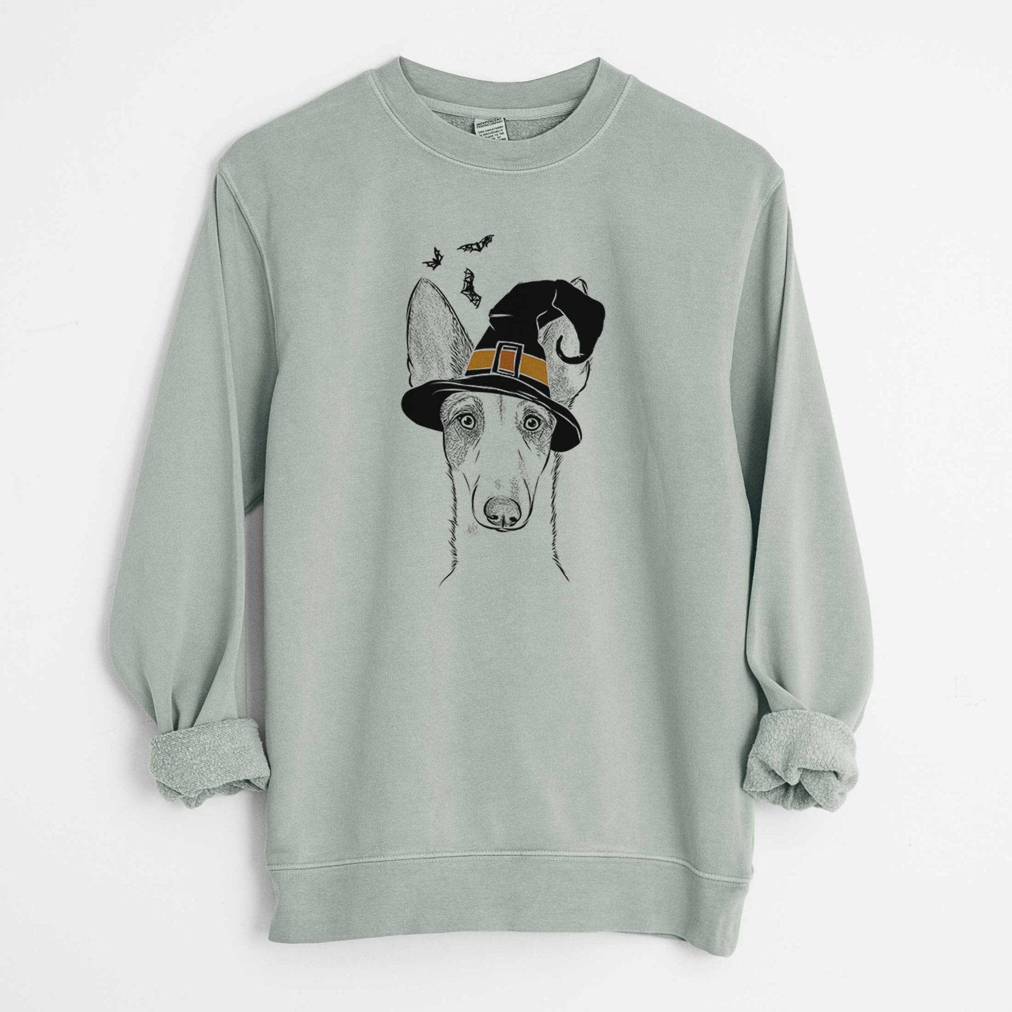 Witch Halo the Ibizan Sight Hound - Unisex Pigment Dyed Crew Sweatshirt