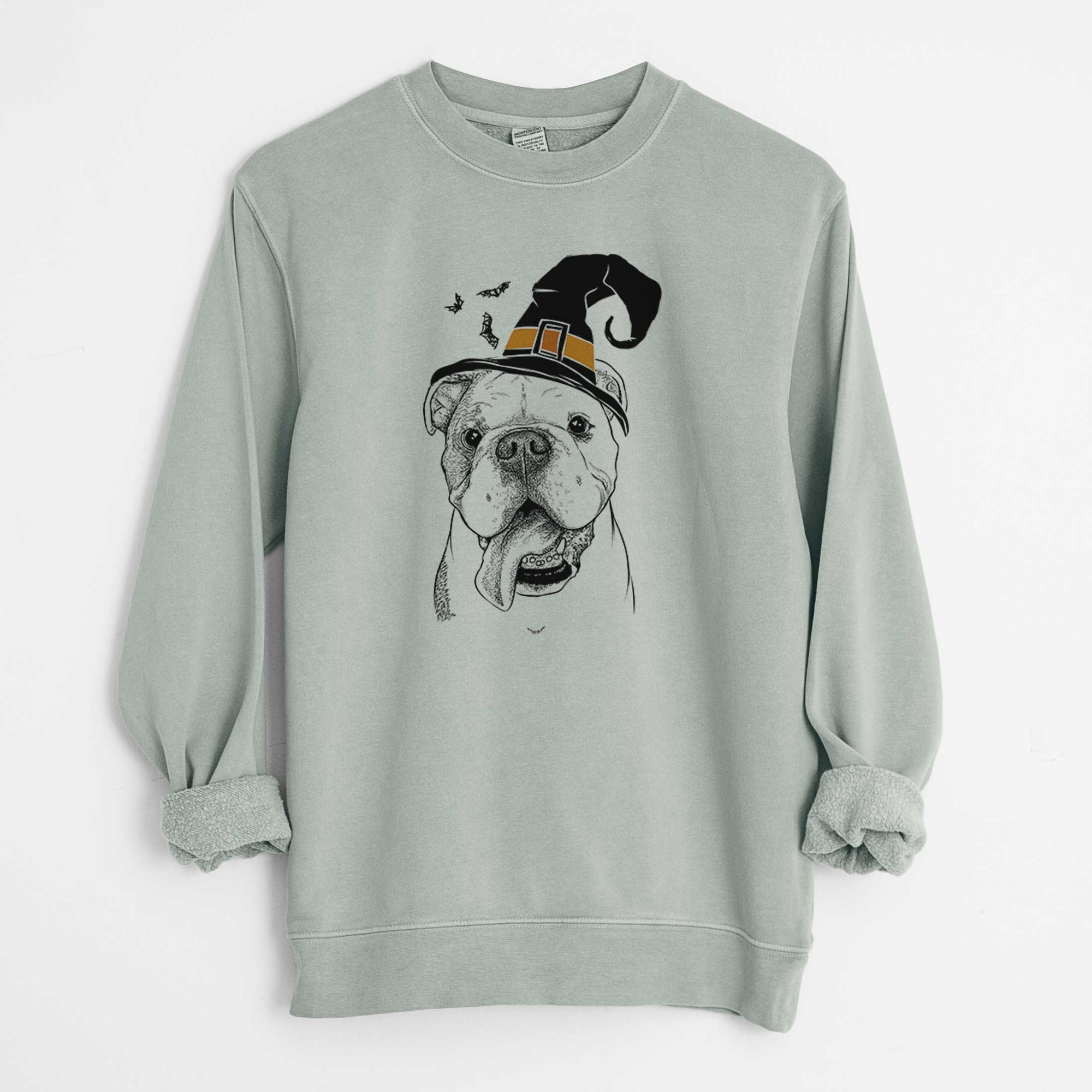 Witch Hank the English Bulldog - Unisex Pigment Dyed Crew Sweatshirt