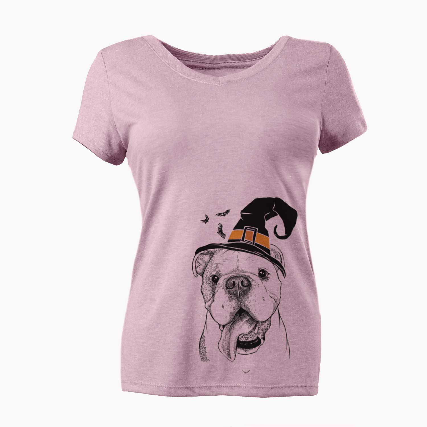 Witch Hank the English Bulldog - Women's V-neck Shirt